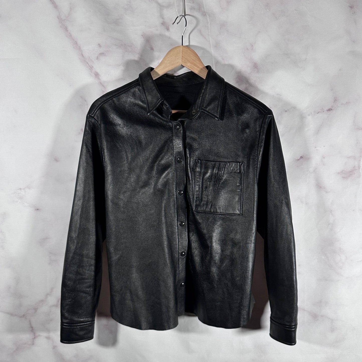 Los Angeles Apparel Black Leather Button Up