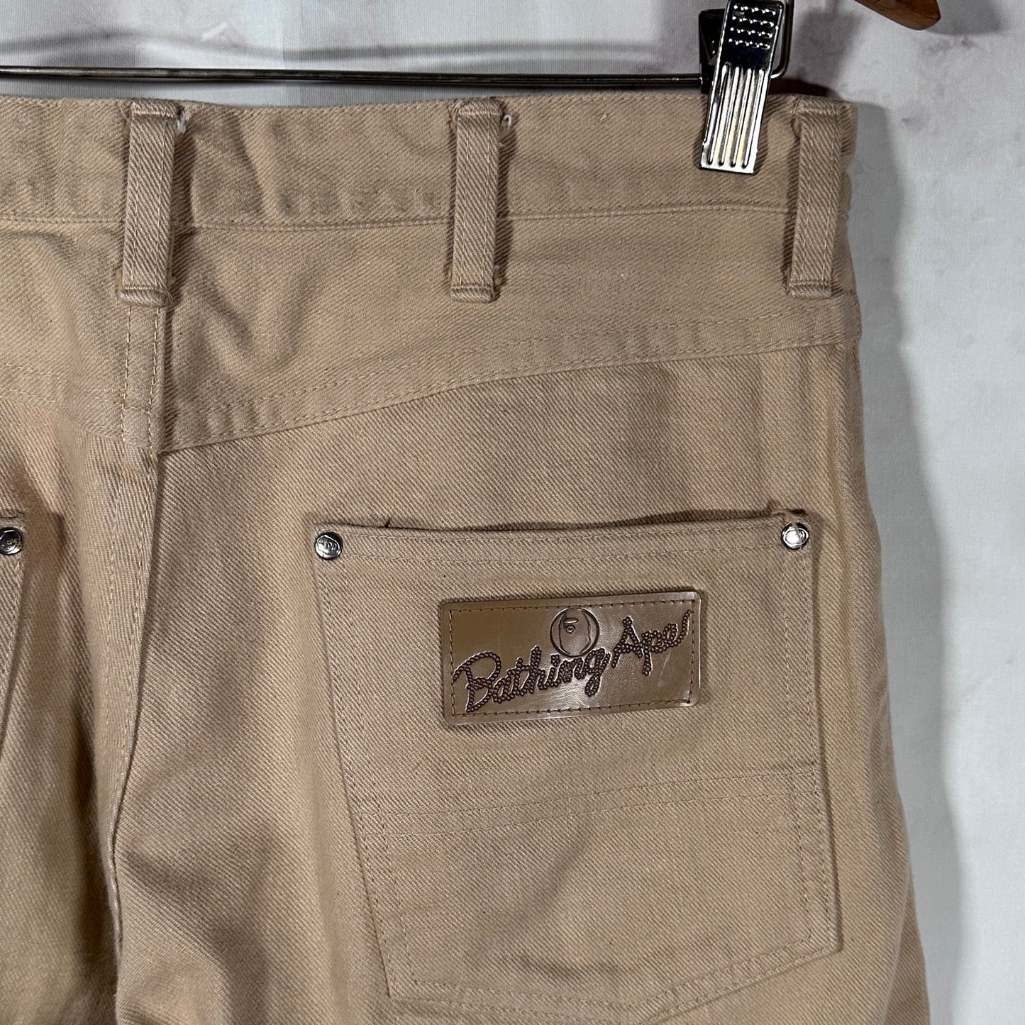 Bape Tan Double Knee Denim Work Pants