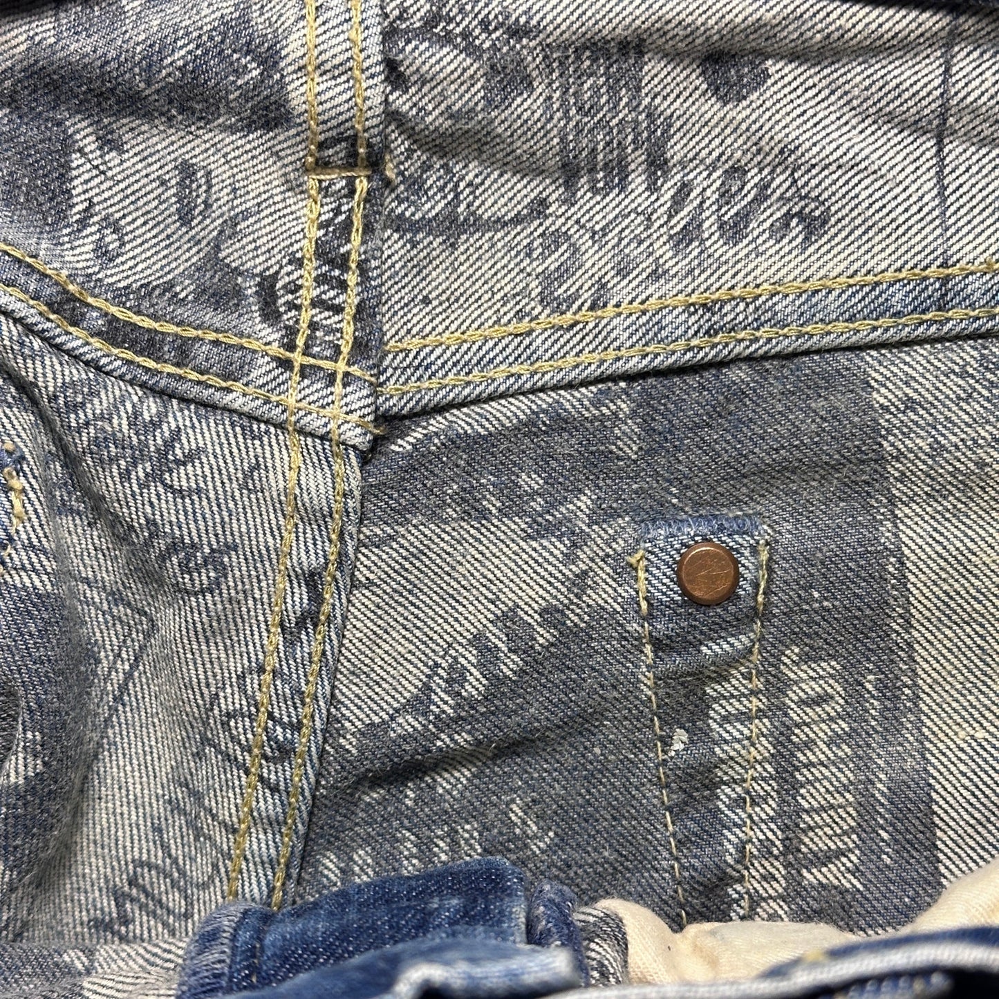 Hysteric Glamour Johnny Thunders Blue Repaired Denim Jeans