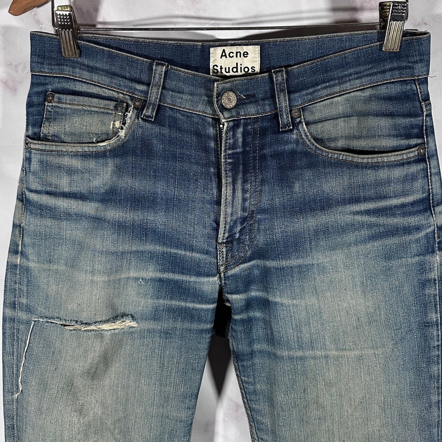 Acne Studios Ace Raw Gothic Distressed Denim