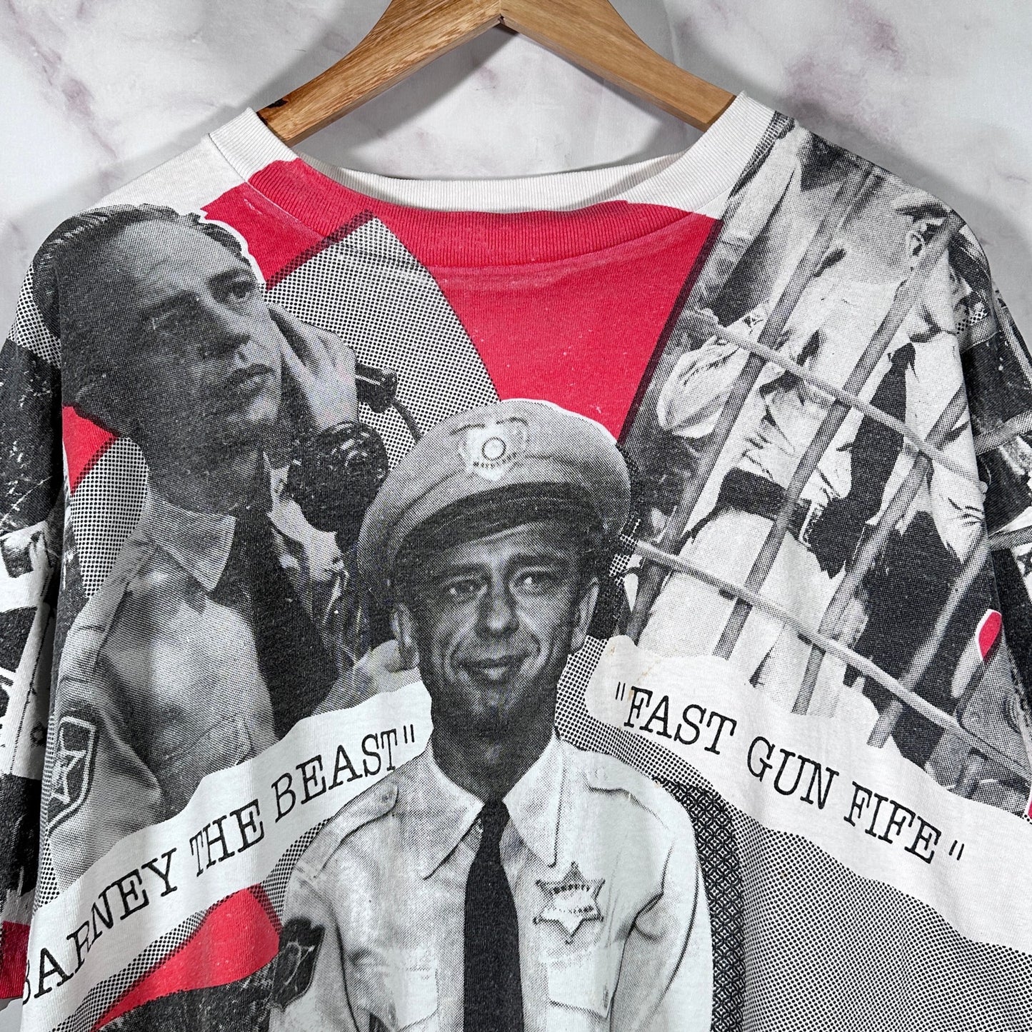 Vintage '92 Andy Griffith Barney Fife All Over Print Tee