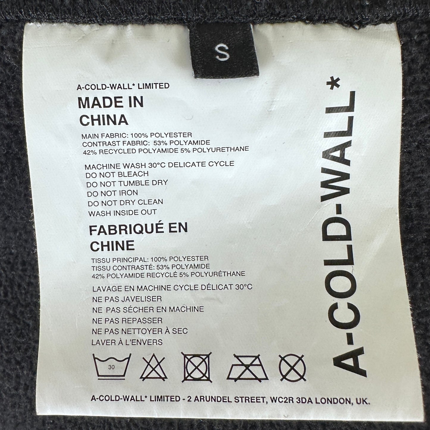 A Cold Wall Black Bias Asymmetrical Pile Fleece