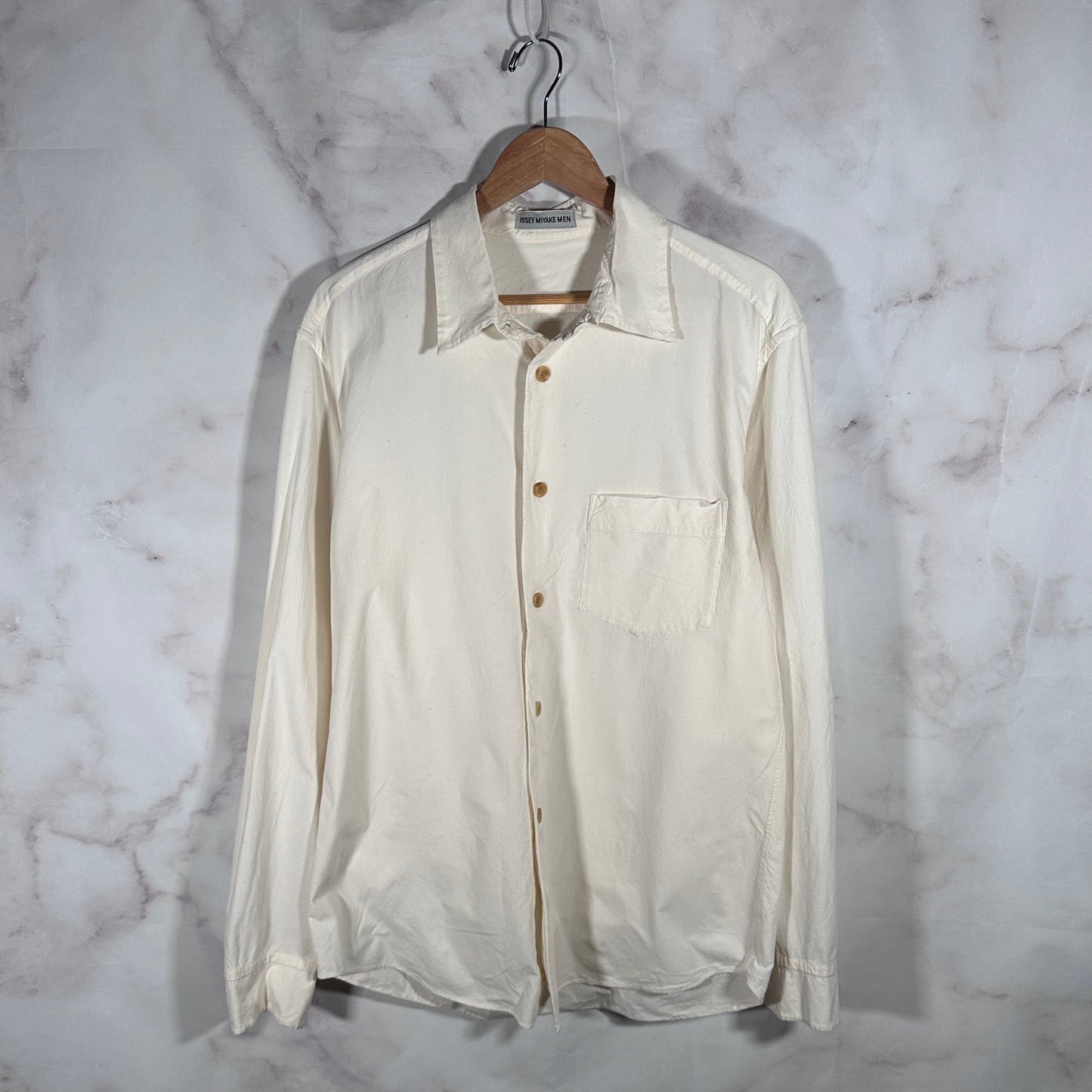 Issey Miyake Men Cream Button-Up Shirt