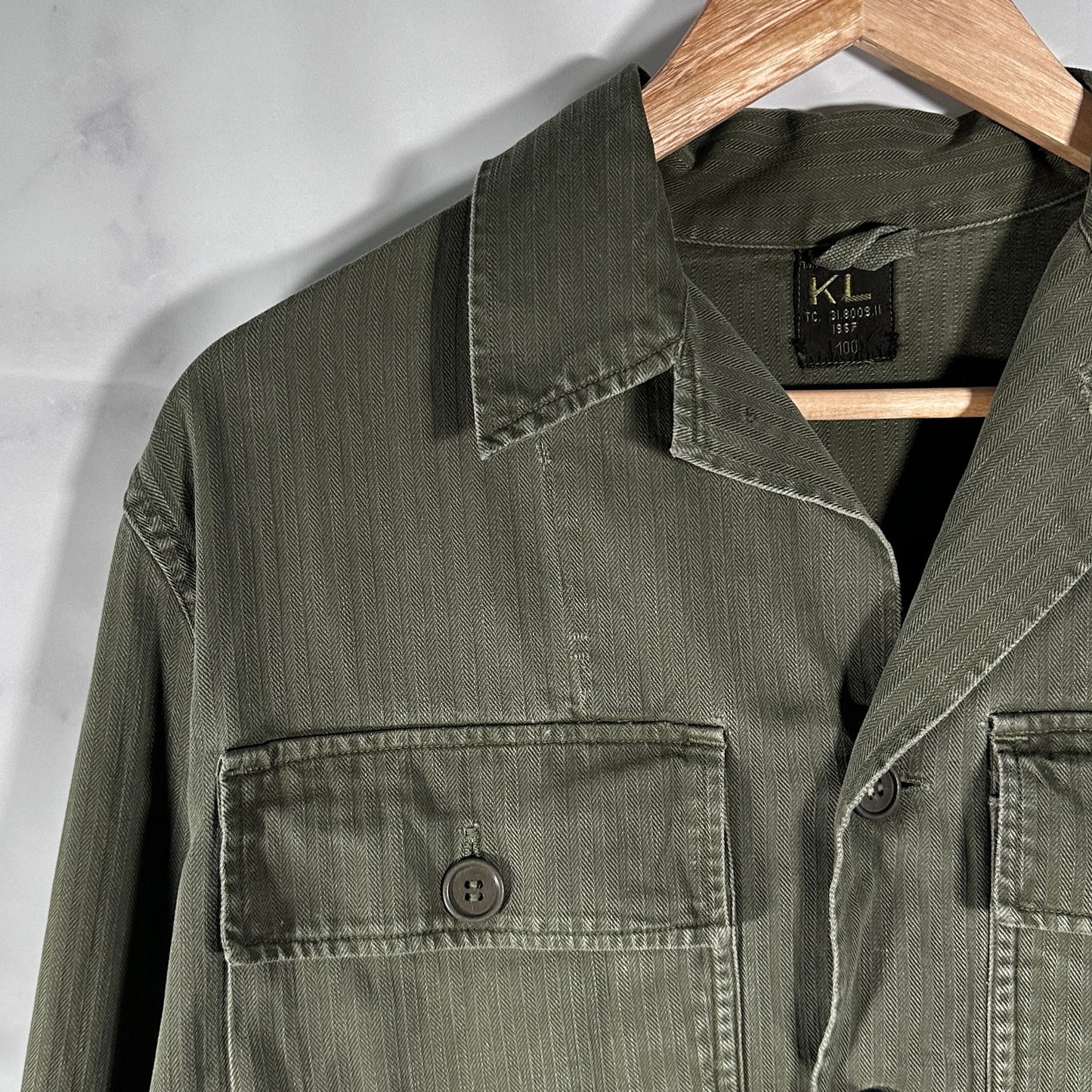 Vintage Dutch Military 1967 Green Combat Shirt