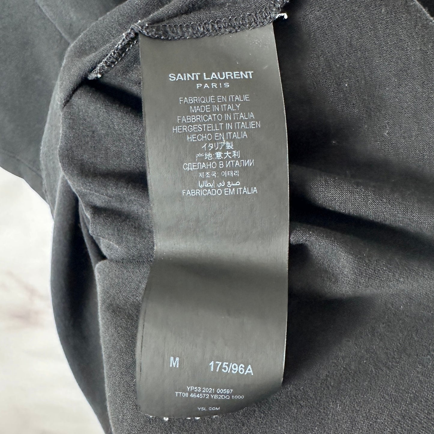 Saint Laurent Paris Black Text Tee