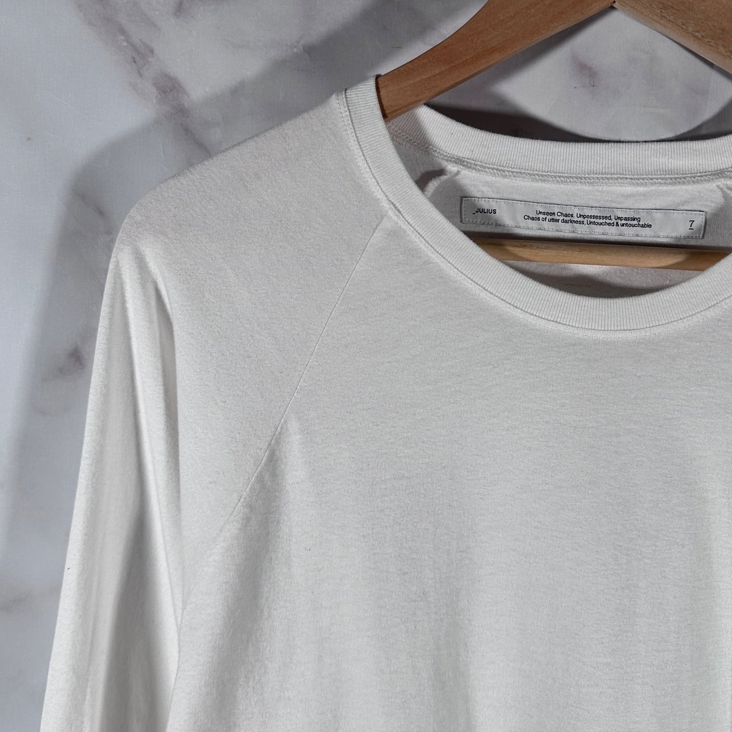 Julius Pre-S/S22 White Asymmetrical Cotton Jersey Longsleeve