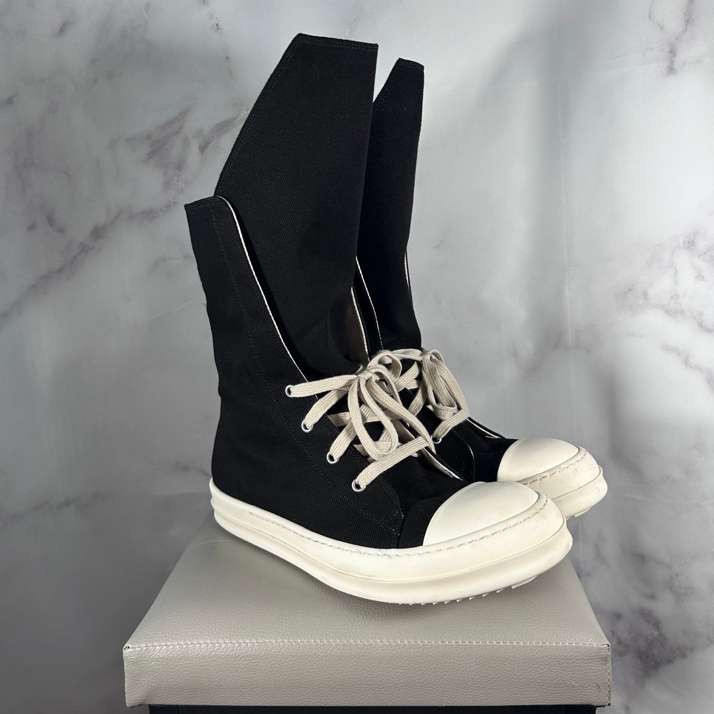 Rick Owens DRKSHDW Boot Sneak Ramone Black/Milk