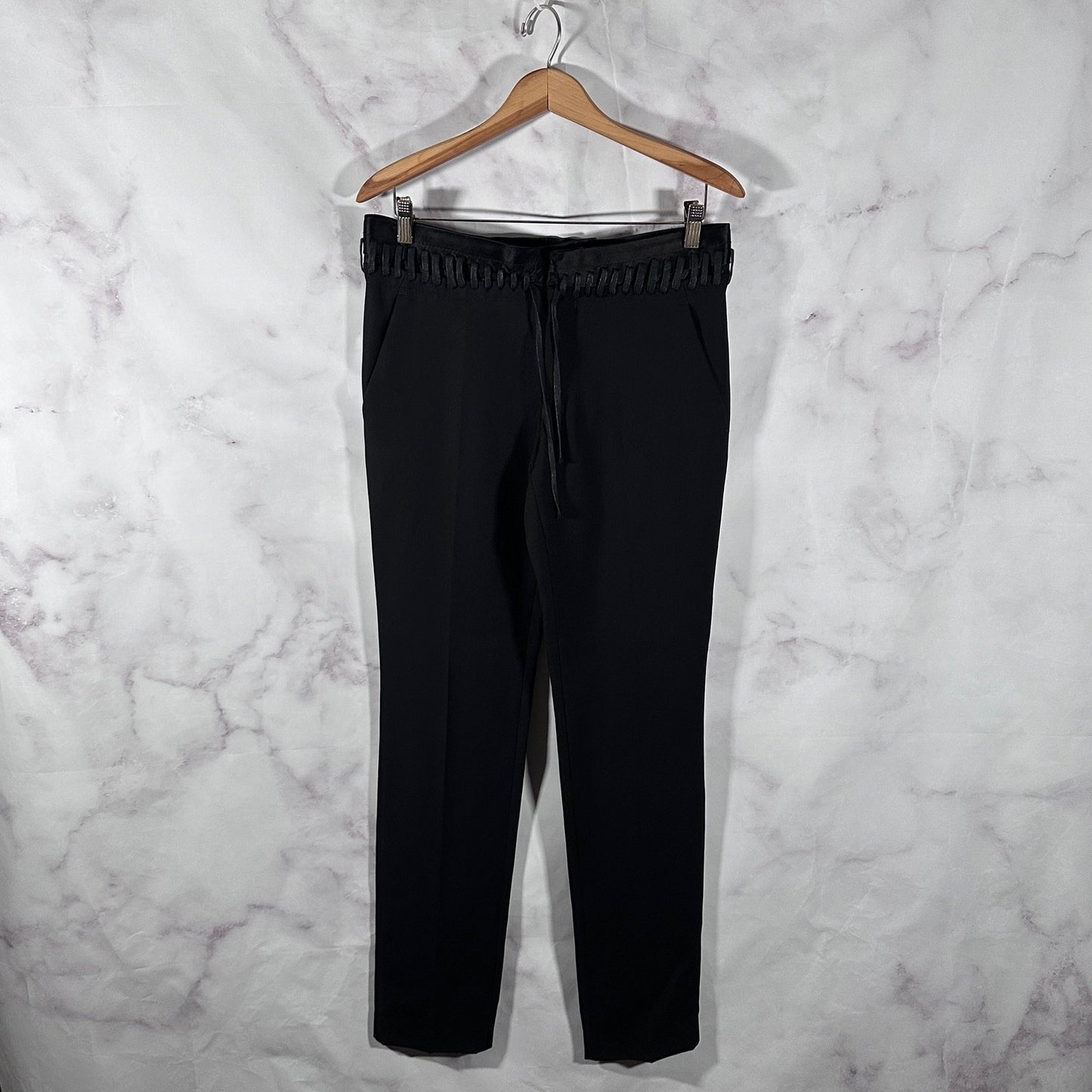 Haider Ackermann Black Lace Waist Pleated Trouser
