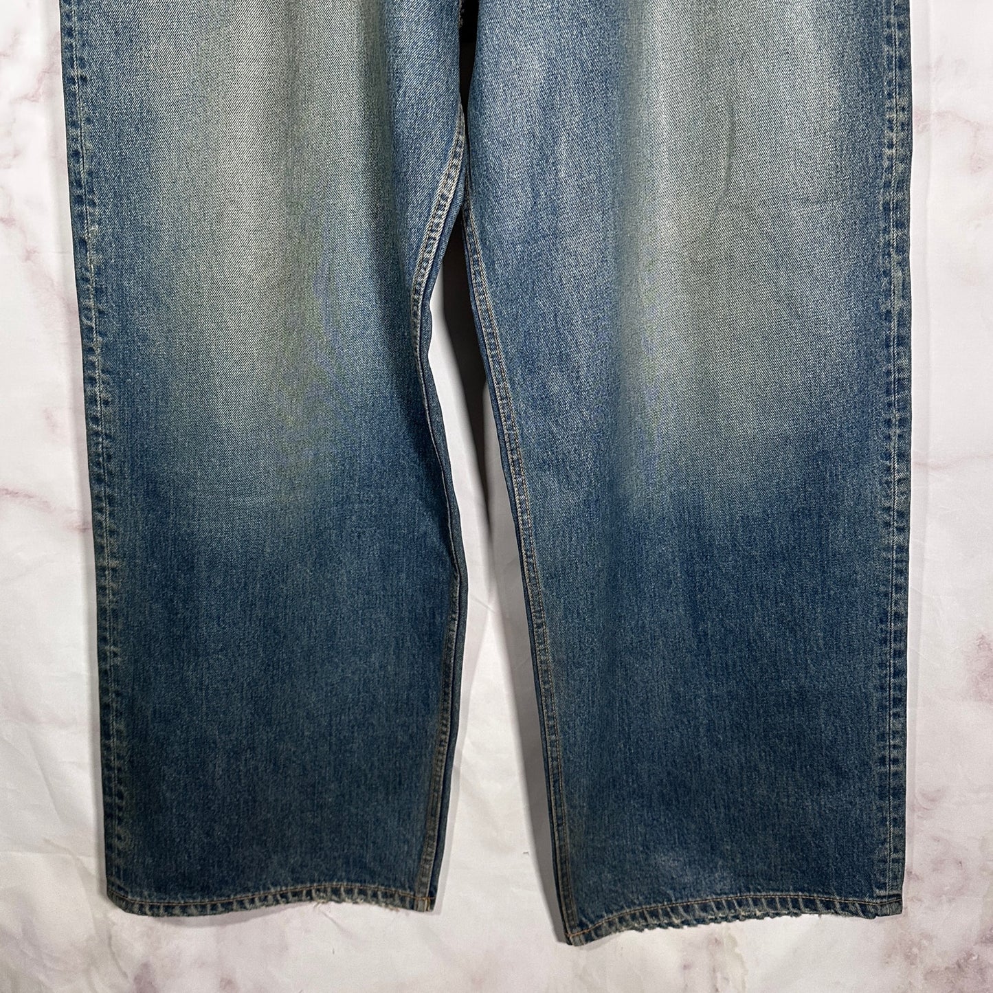 Balenciaga Waxed Baggy Blue Denim