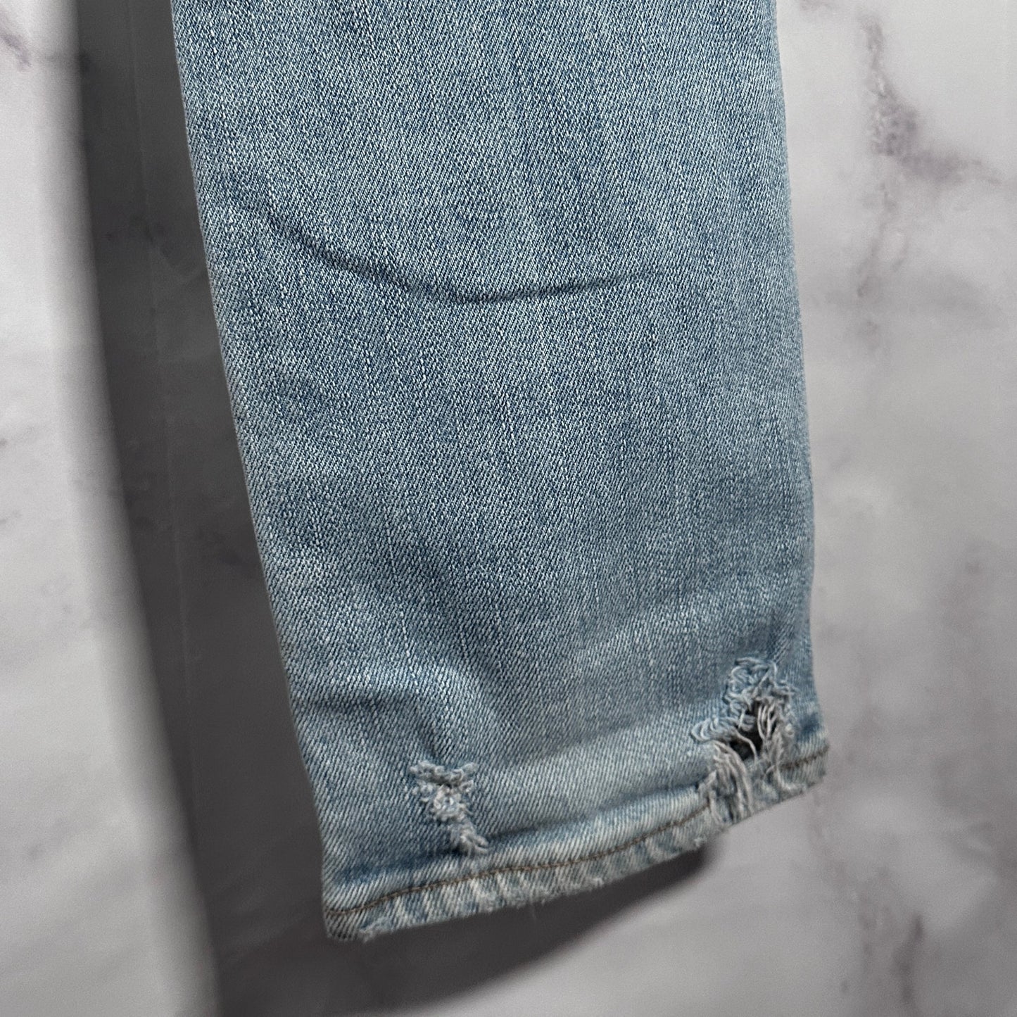Saint Laurent Hedi Slimane D02 Skinny Light Wash Distressed Denim
