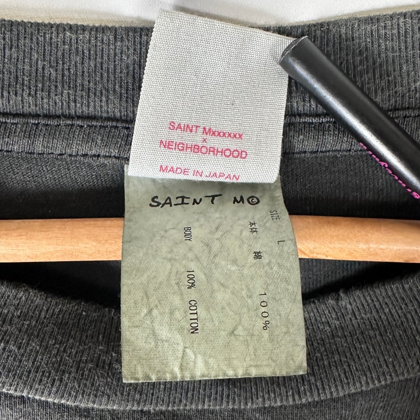 Saint Michael x Neighborhood ‘Saint Hood’ Grey Motorcycle Tee