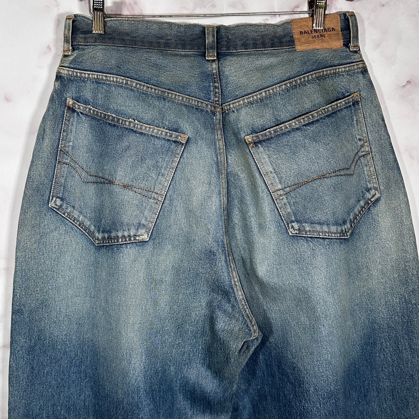 Balenciaga Waxed Baggy Blue Denim