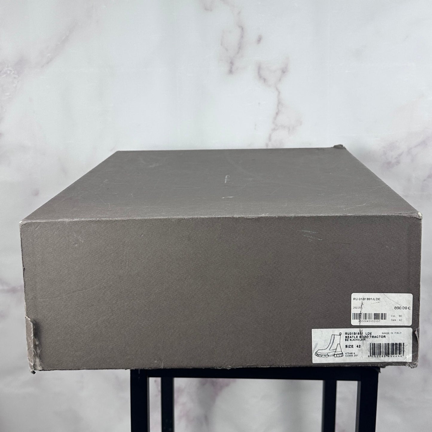 Rick Owens Black Suede Bozo Beatle Tractor Boot