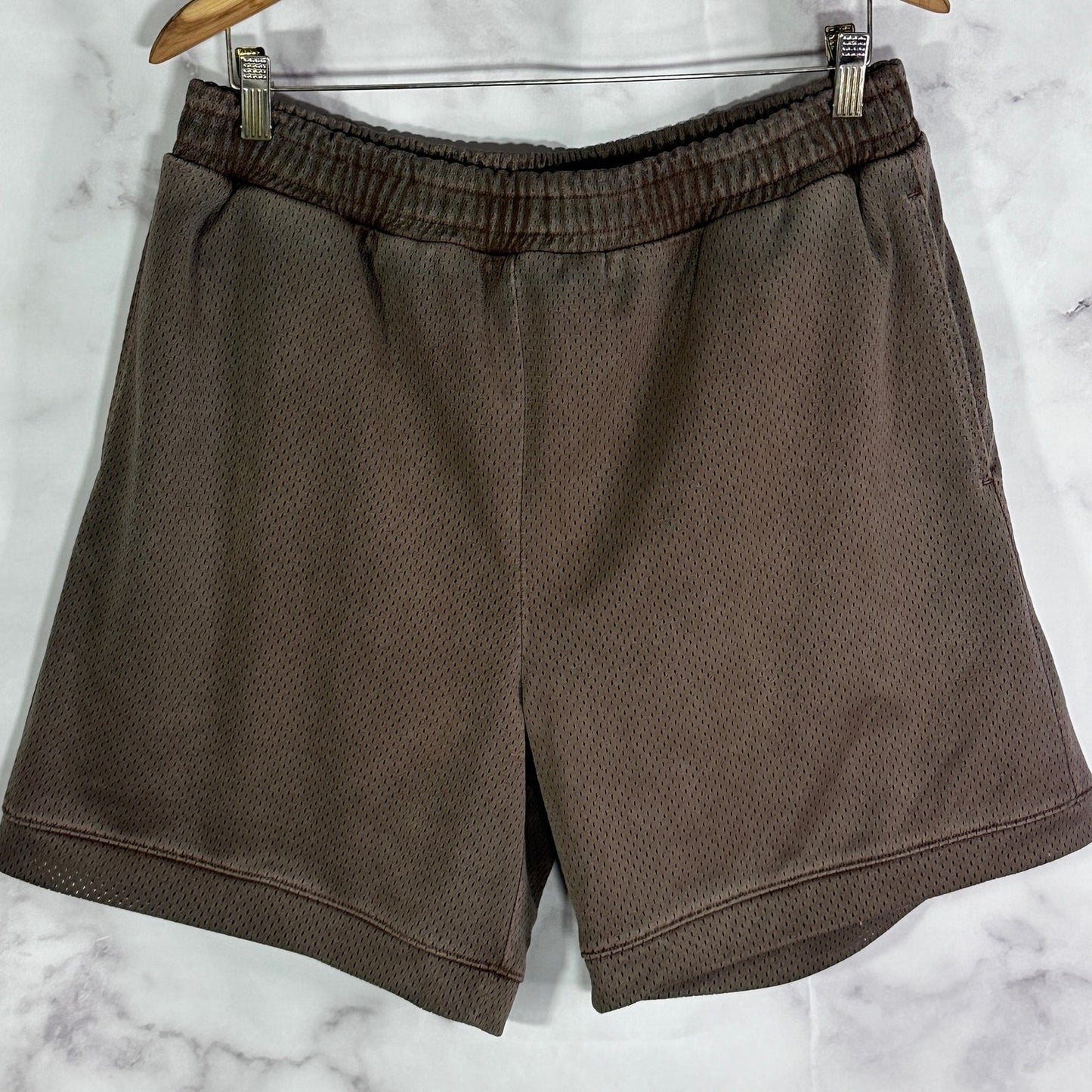 Hidden NY Brown Overdyed Mesh shorts