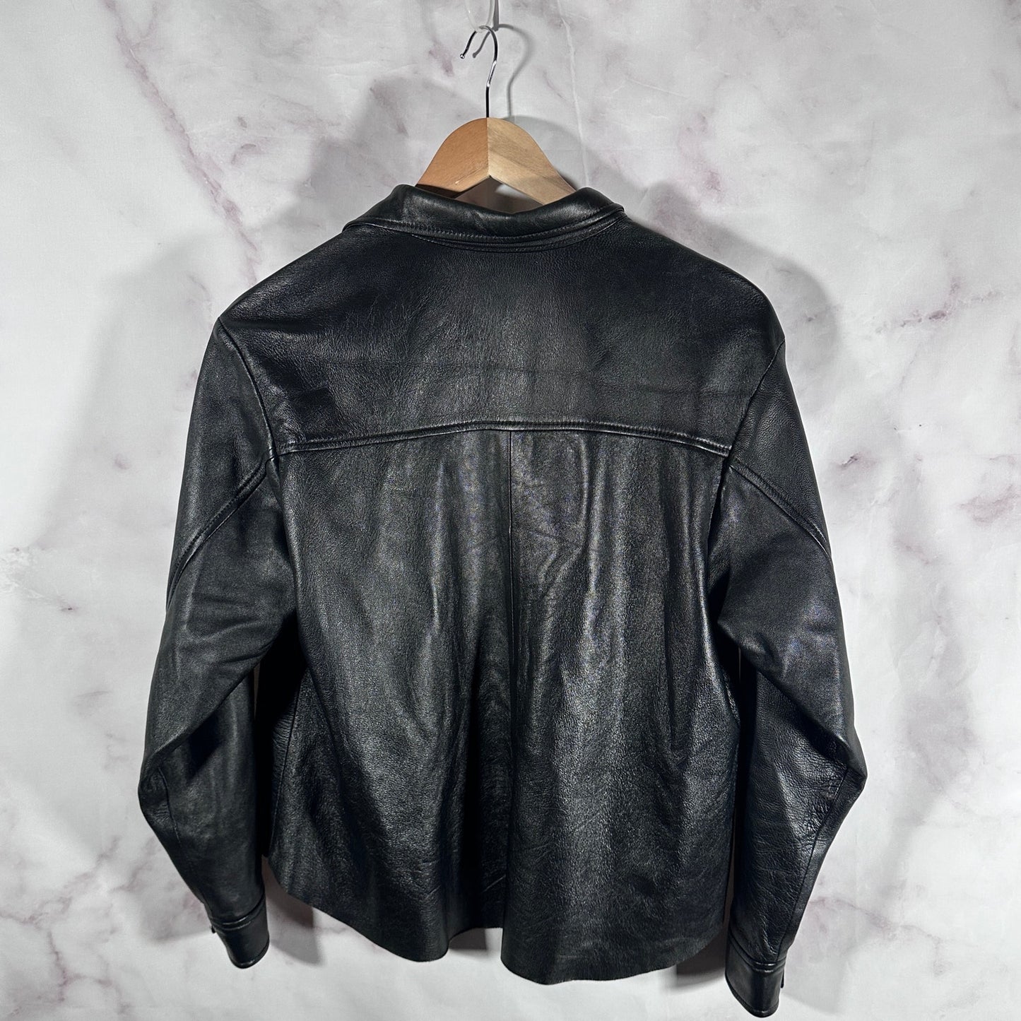 Los Angeles Apparel Black Leather Button Up