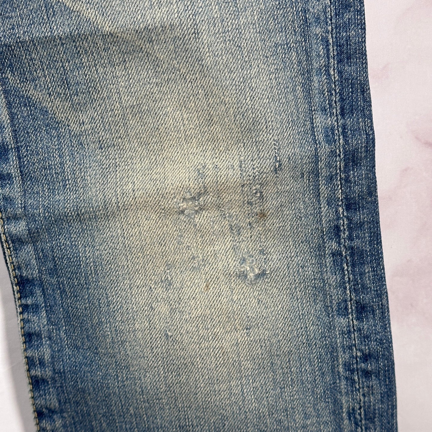 Hysteric Glamour Johnny Thunders Blue Repaired Denim Jeans