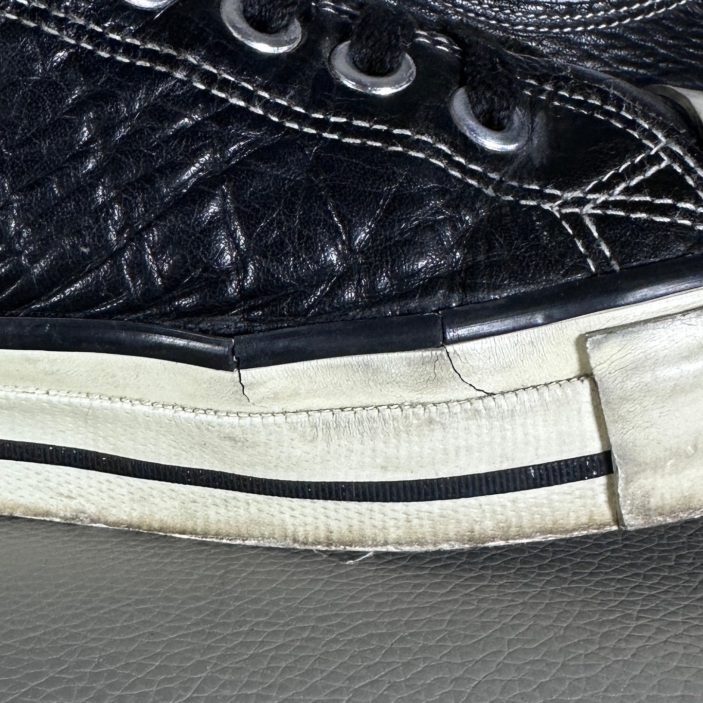 Undercoverism ‘Bruit’ Black Leather Low Sneakers