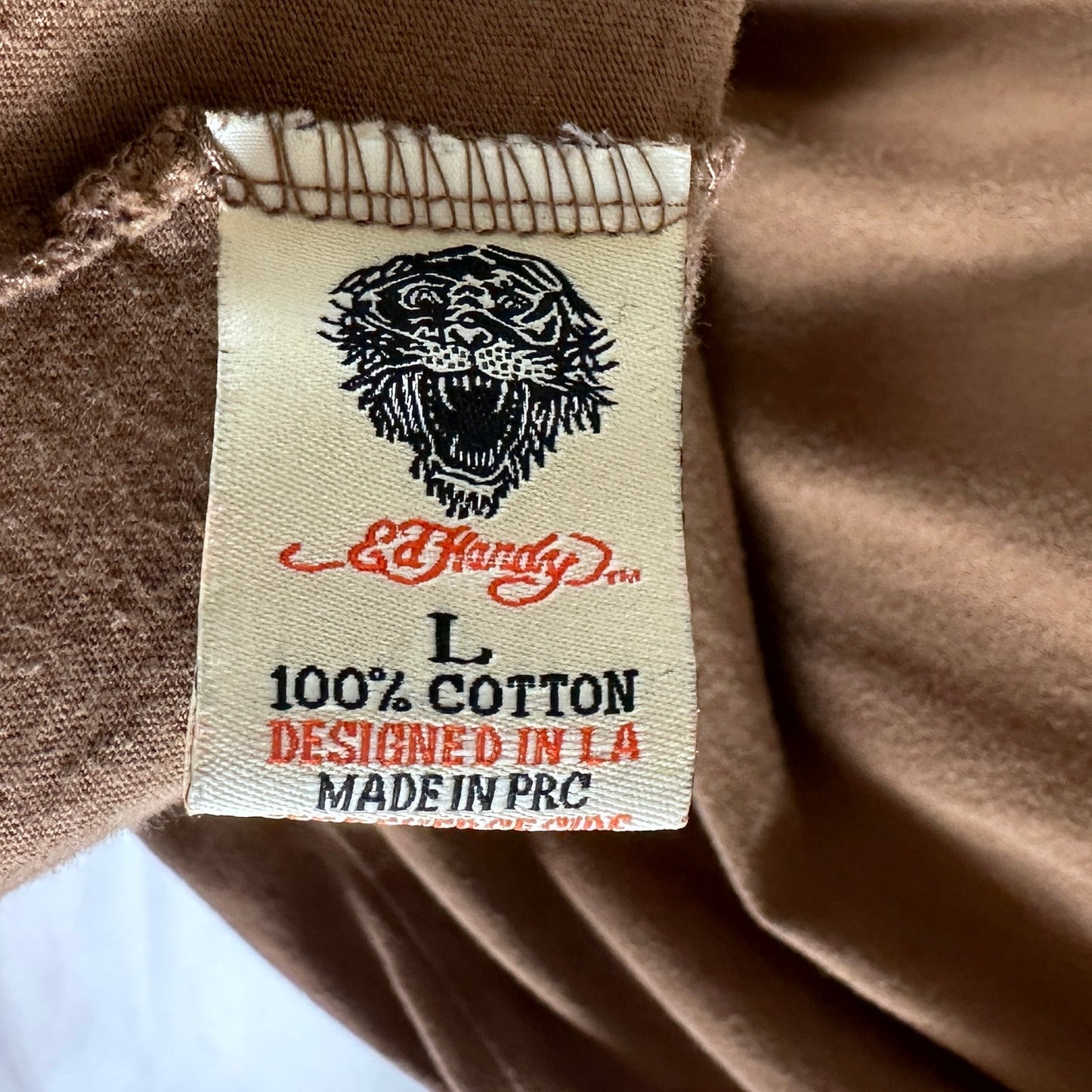 Ed Hardy Brown Tattoo Graphic Tee