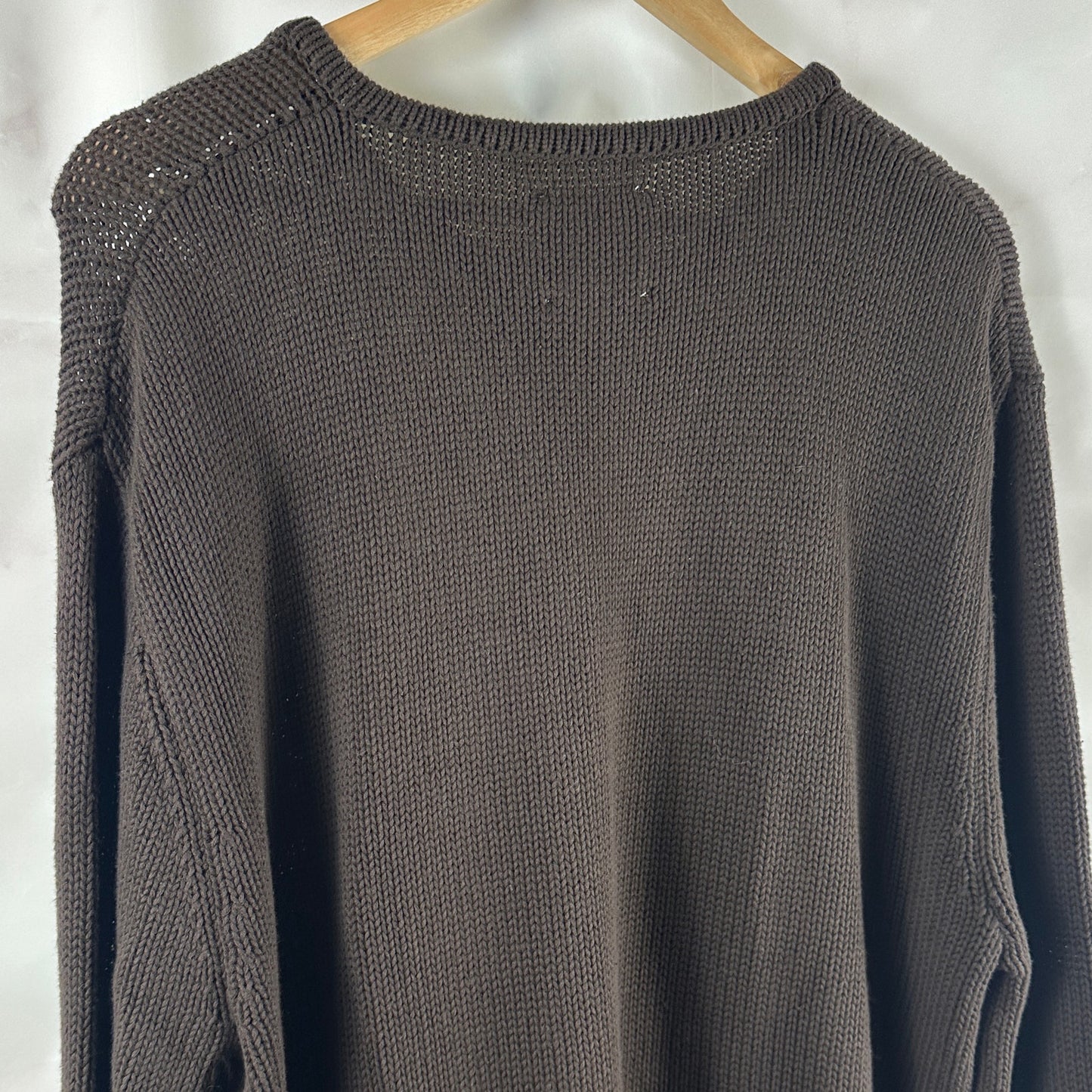 Found Co. Brown Knit Henley Sweater
