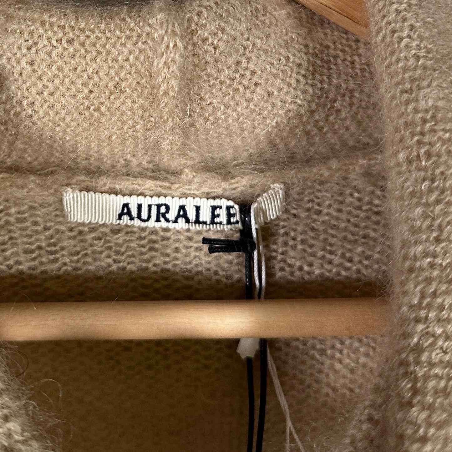 Auralee Mohair Knit Tan Brushed Super Kid P/O Parka Hoodie