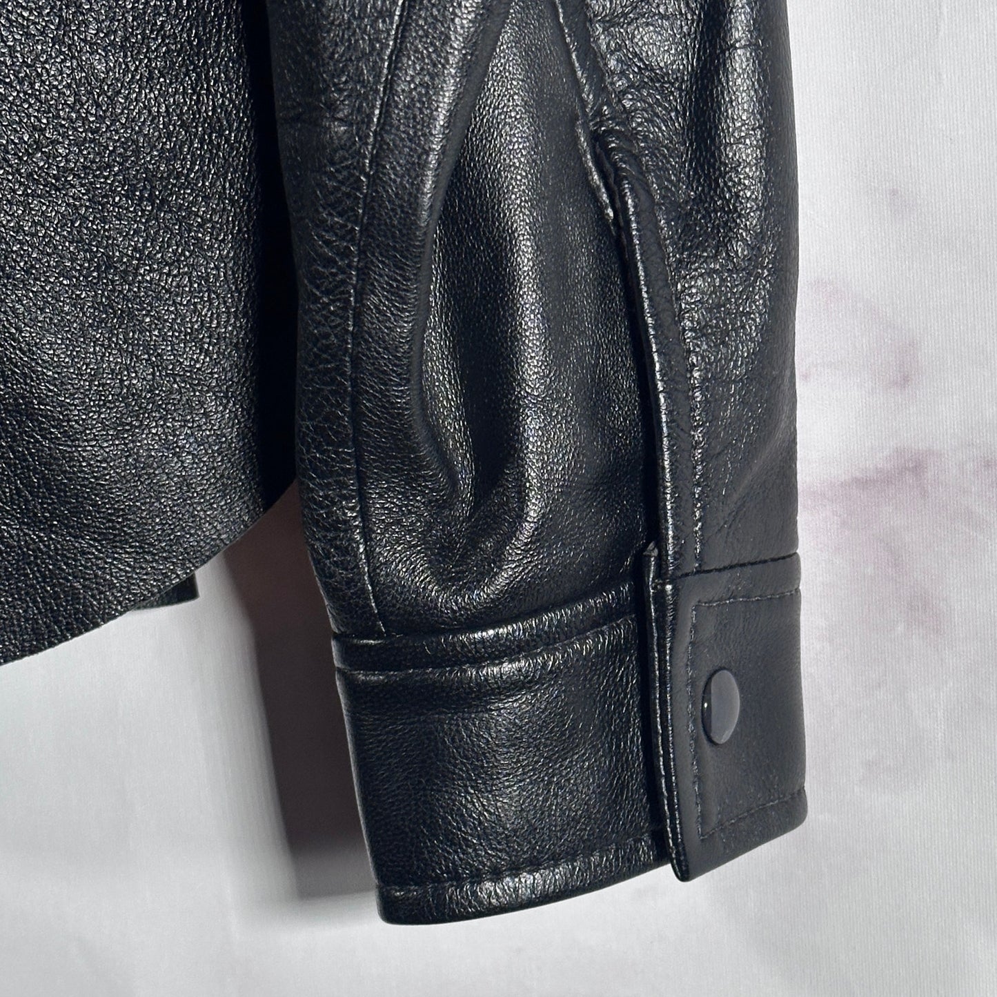 Los Angeles Apparel Black Leather Button Up