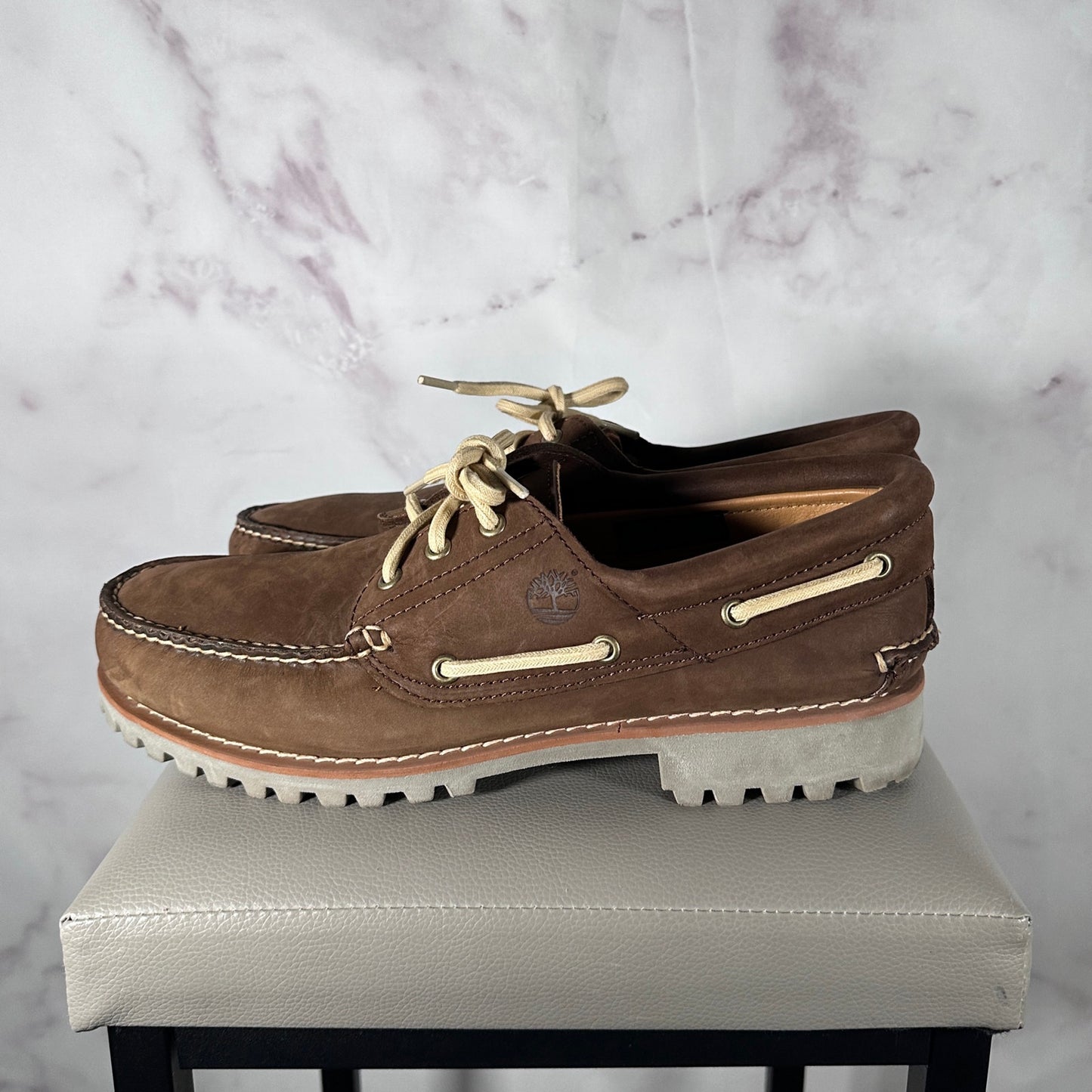 Timberland Brown 3-Eye Lug Handsewn Boat Shoes
