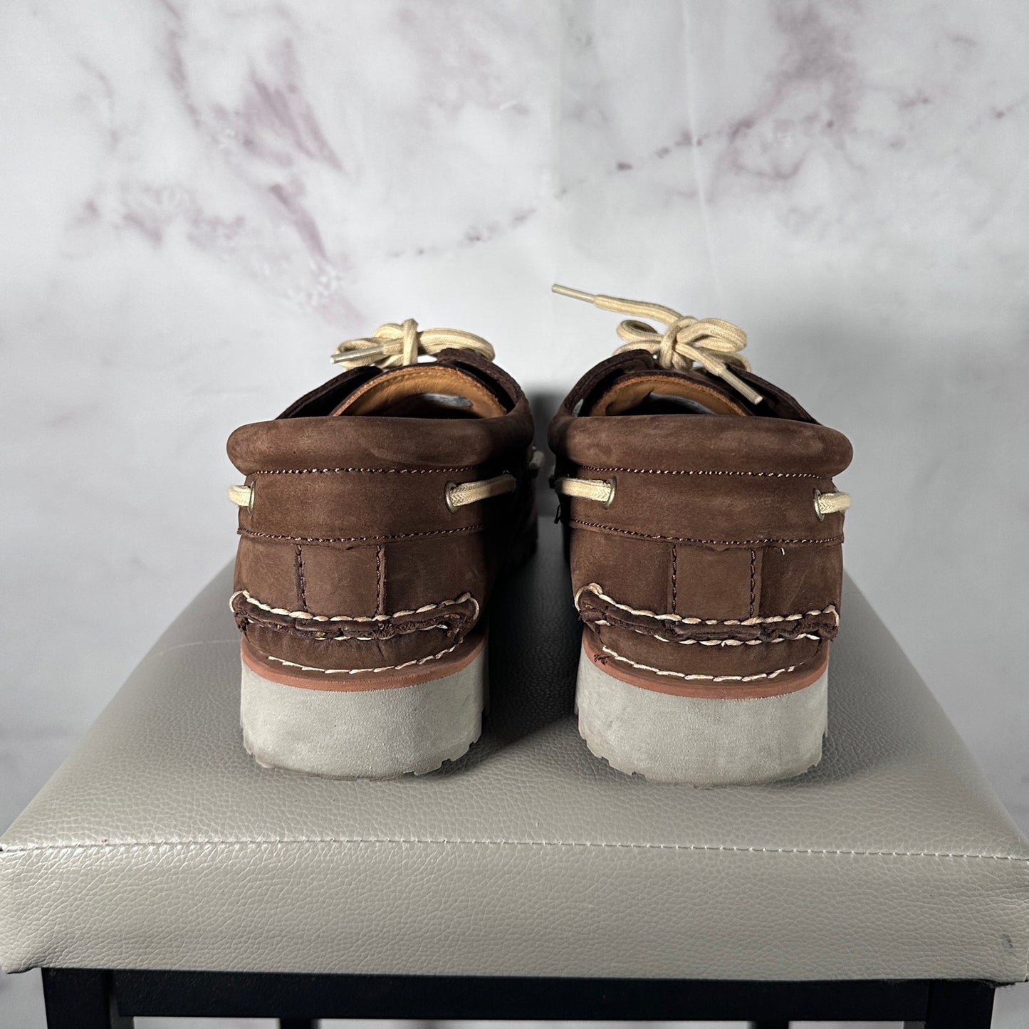 Timberland Brown 3-Eye Lug Handsewn Boat Shoes