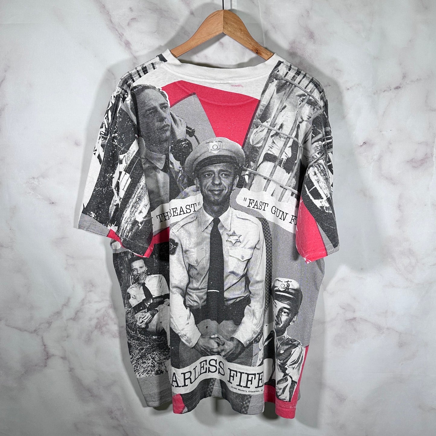 Vintage '92 Andy Griffith Barney Fife All Over Print Tee