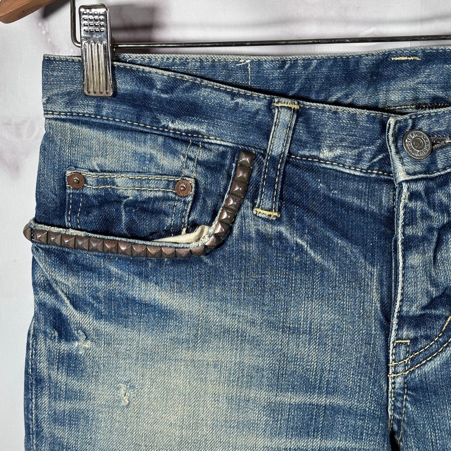 Hysteric Glamour Johnny Thunders Blue Repaired Denim Jeans
