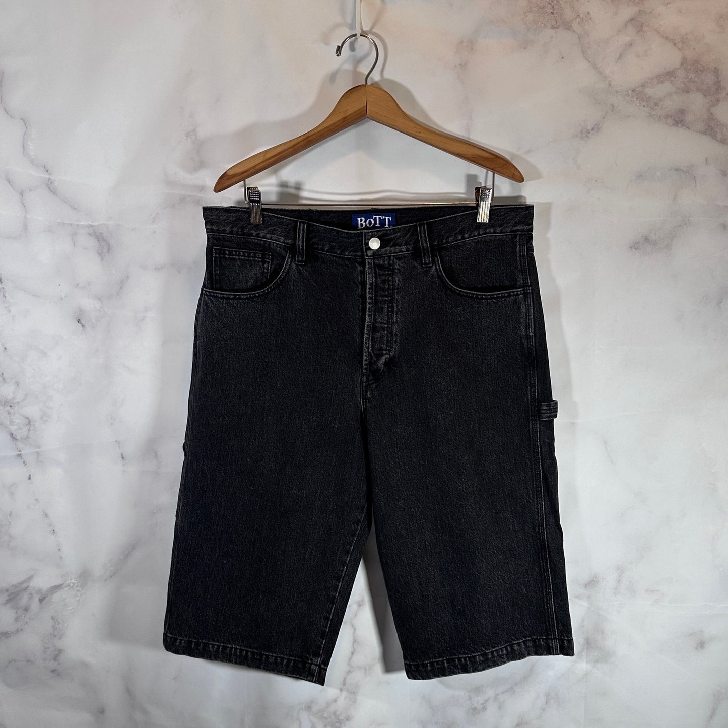 Birth of The Teenager Black Sparkle Denim Painter Shorts