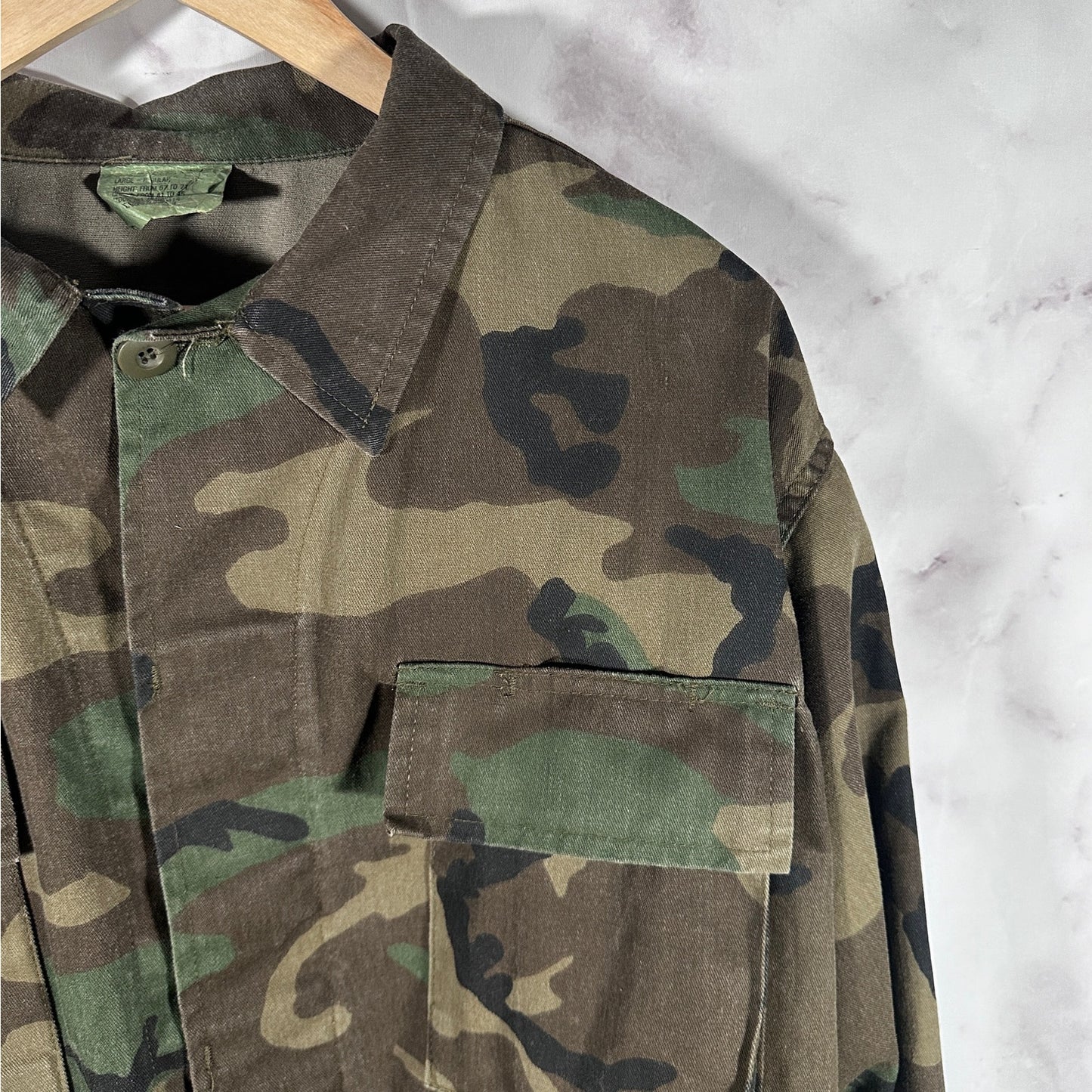 Vintage Military Woodland Camo BDU Jacket