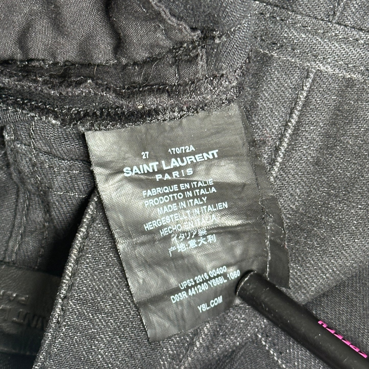 Saint Laurent Paris Hedi D02 M/SK LW Black Denim Jeans