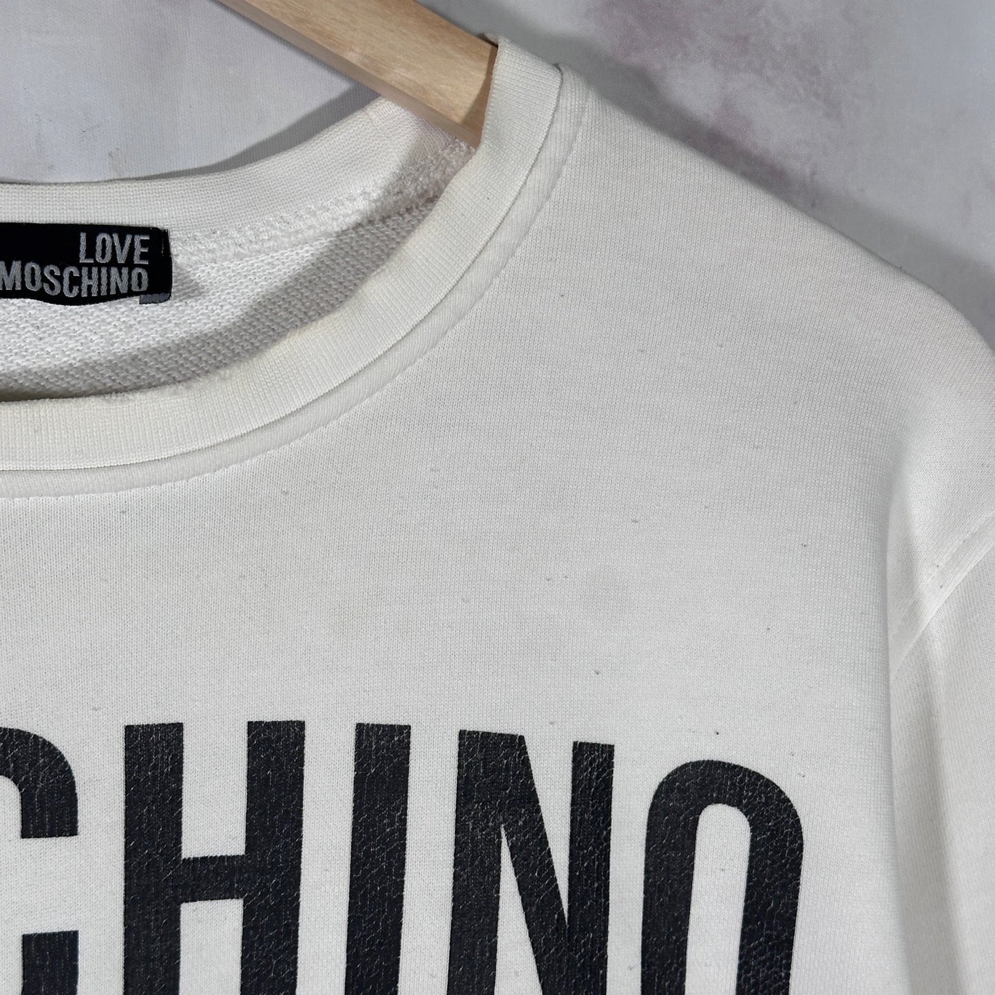 Moschino Milano Cream Logo Crewneck Sweatshirt