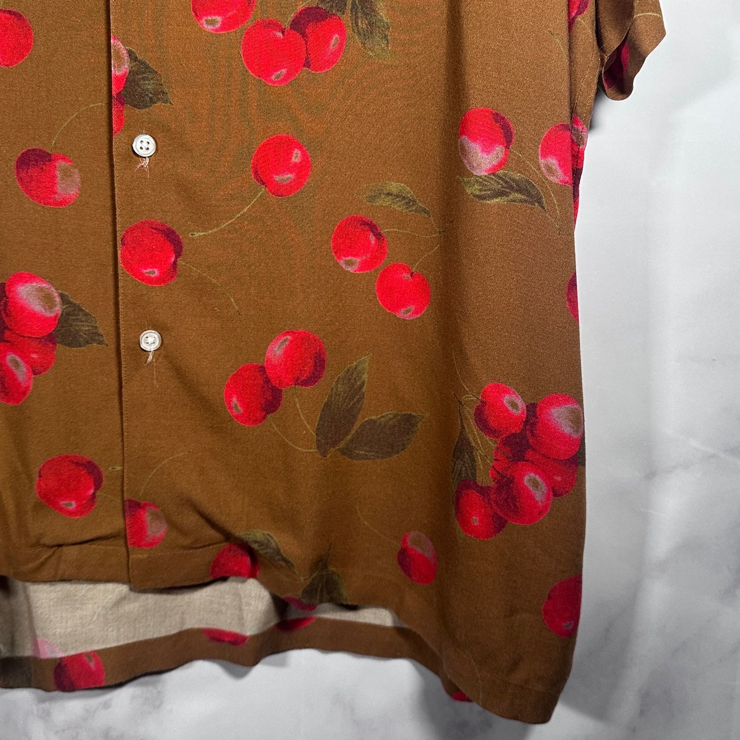 Supreme S/S19 Brown Cherry Camp Collar Rayon Shirt