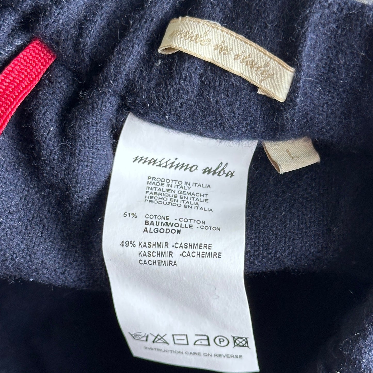 Massimo Alba Navy Cashmere Knit Pants