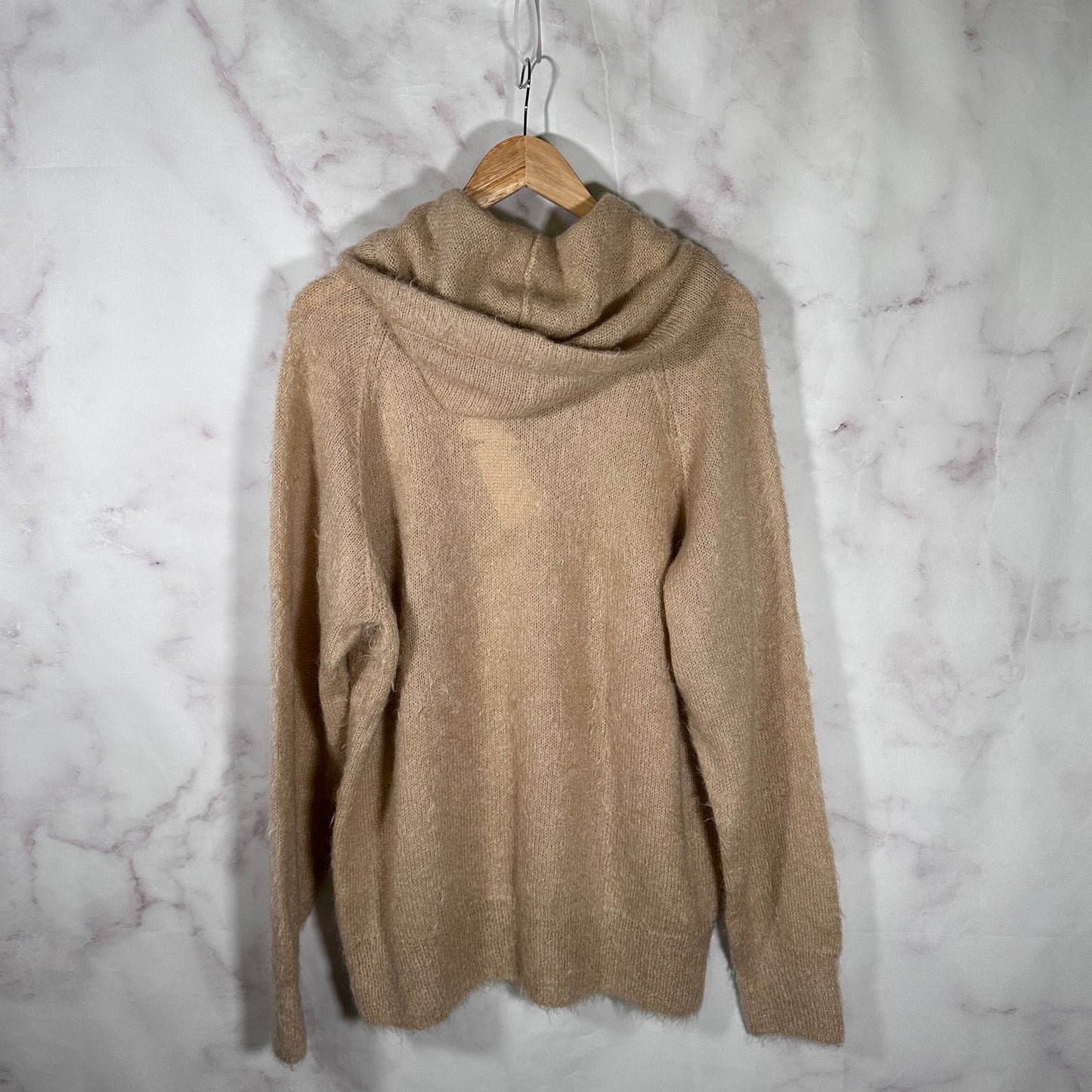 Auralee Mohair Knit Tan Brushed Super Kid P/O Parka Hoodie