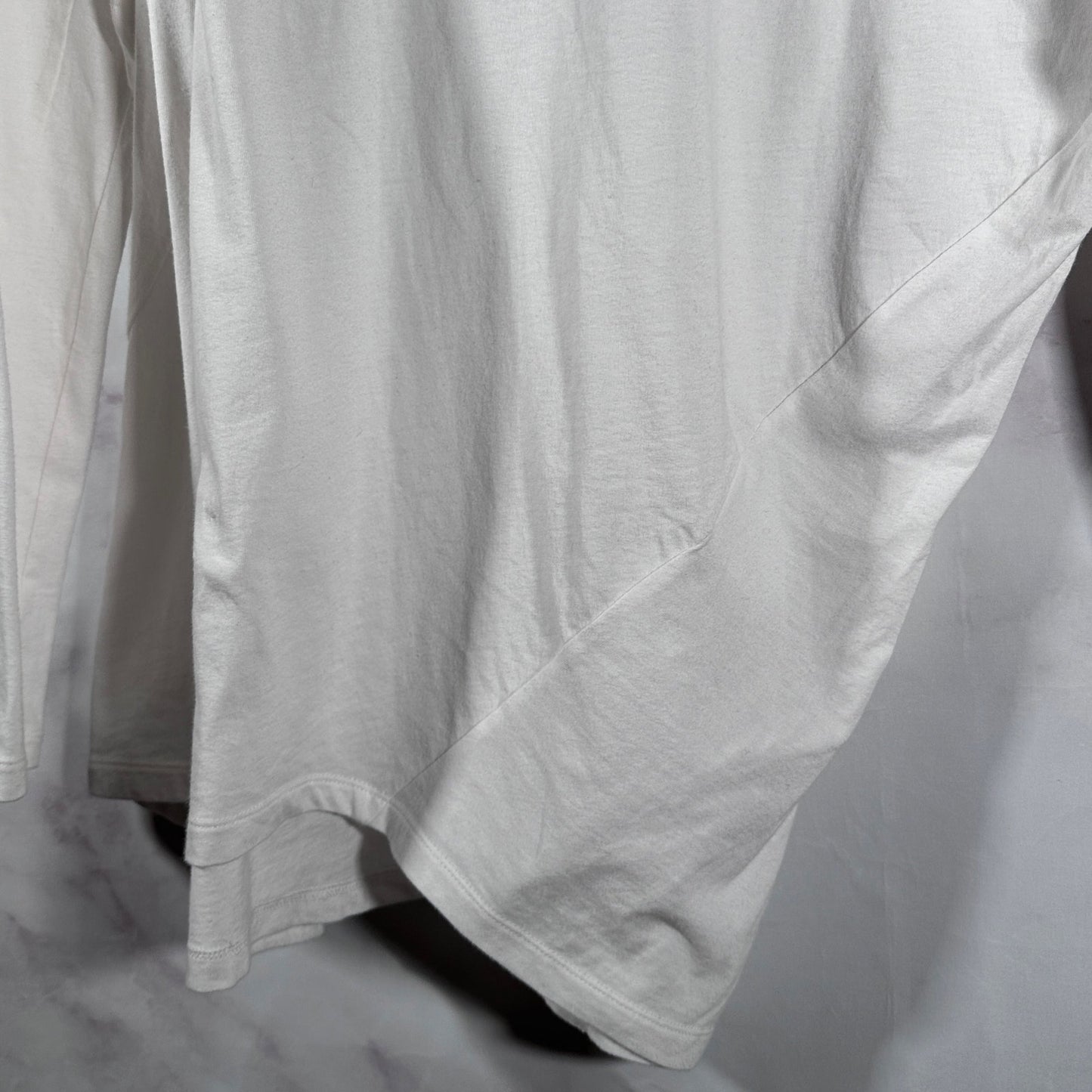 Julius Pre-S/S22 White Asymmetrical Cotton Jersey Longsleeve