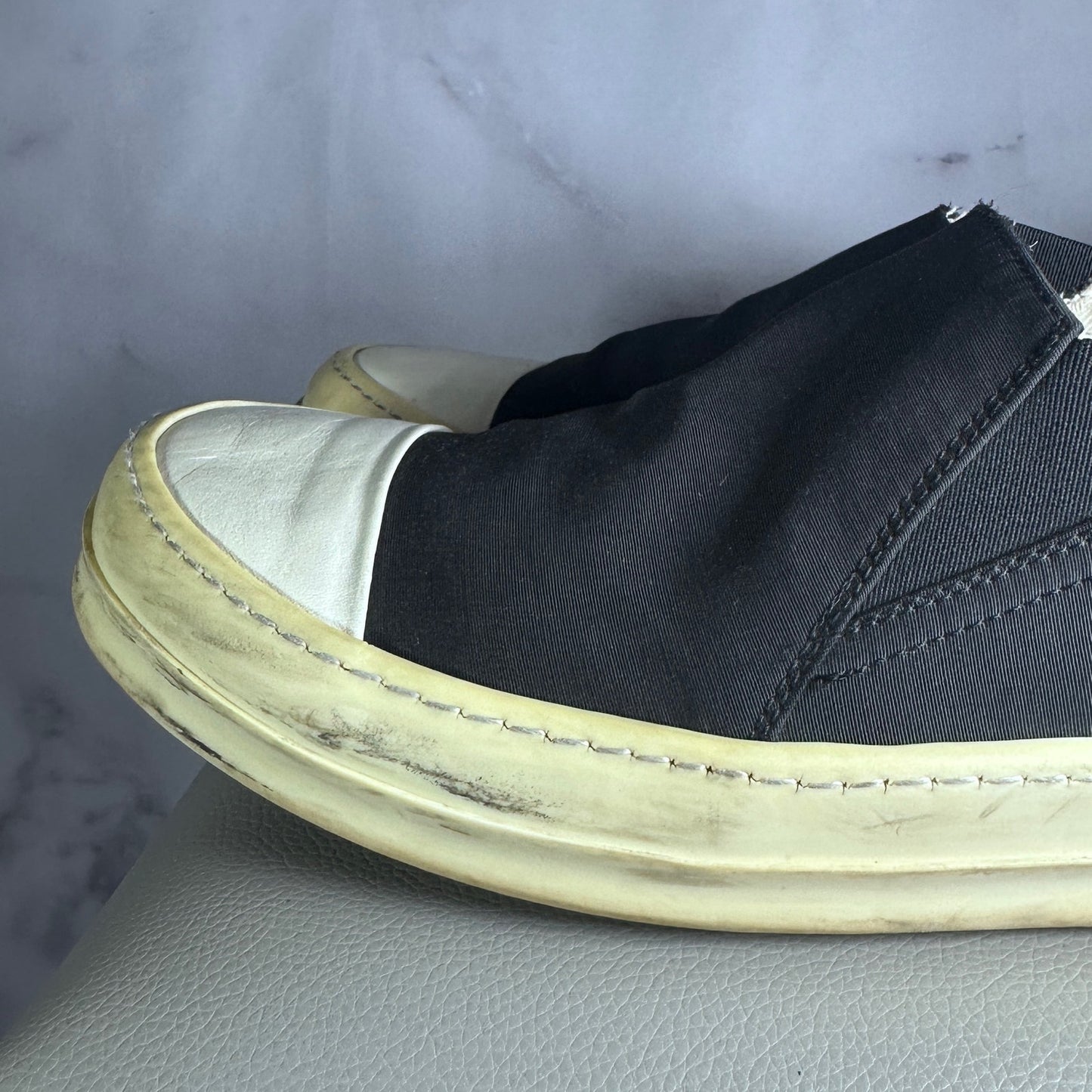 Rick Owens DRKSHDW Slip-On Ramone Boat Shoe Black