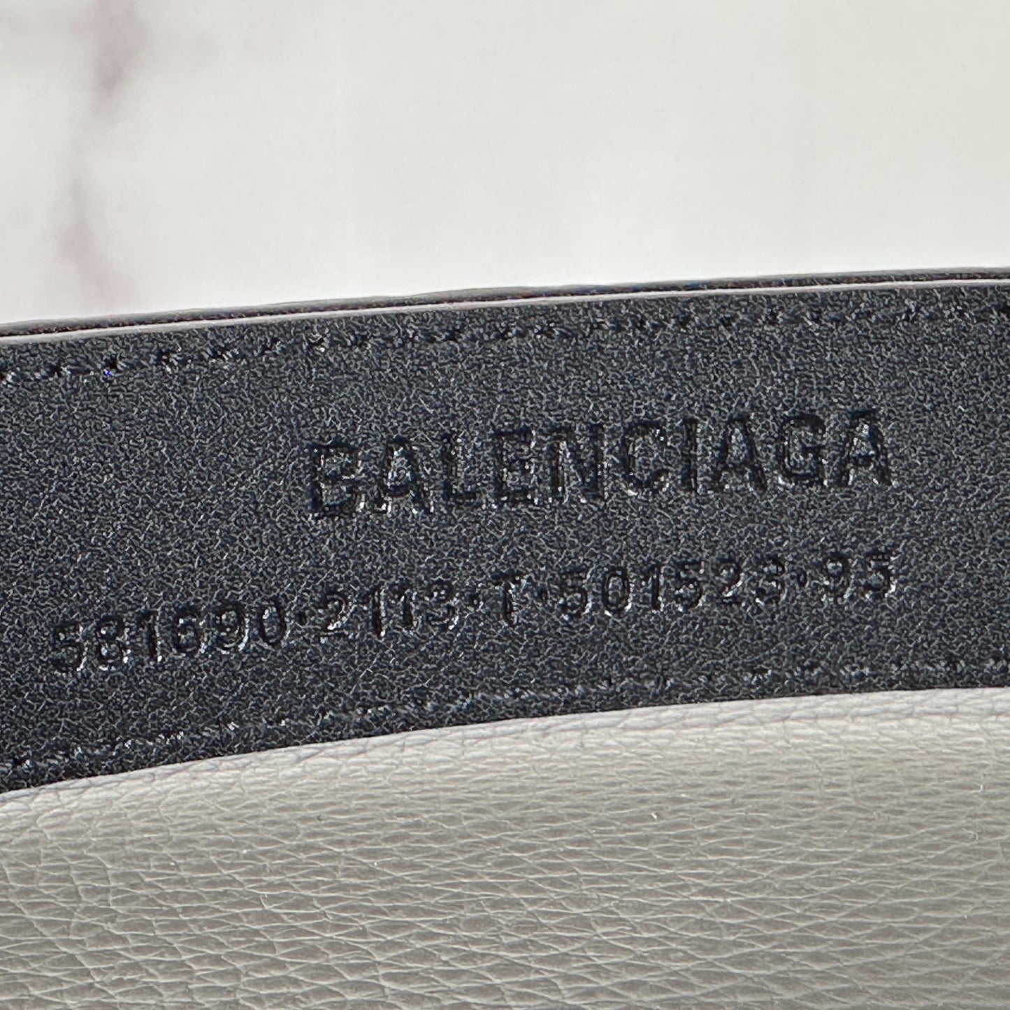 Balenciaga BB Shiny Croc Embossed Leather Belt