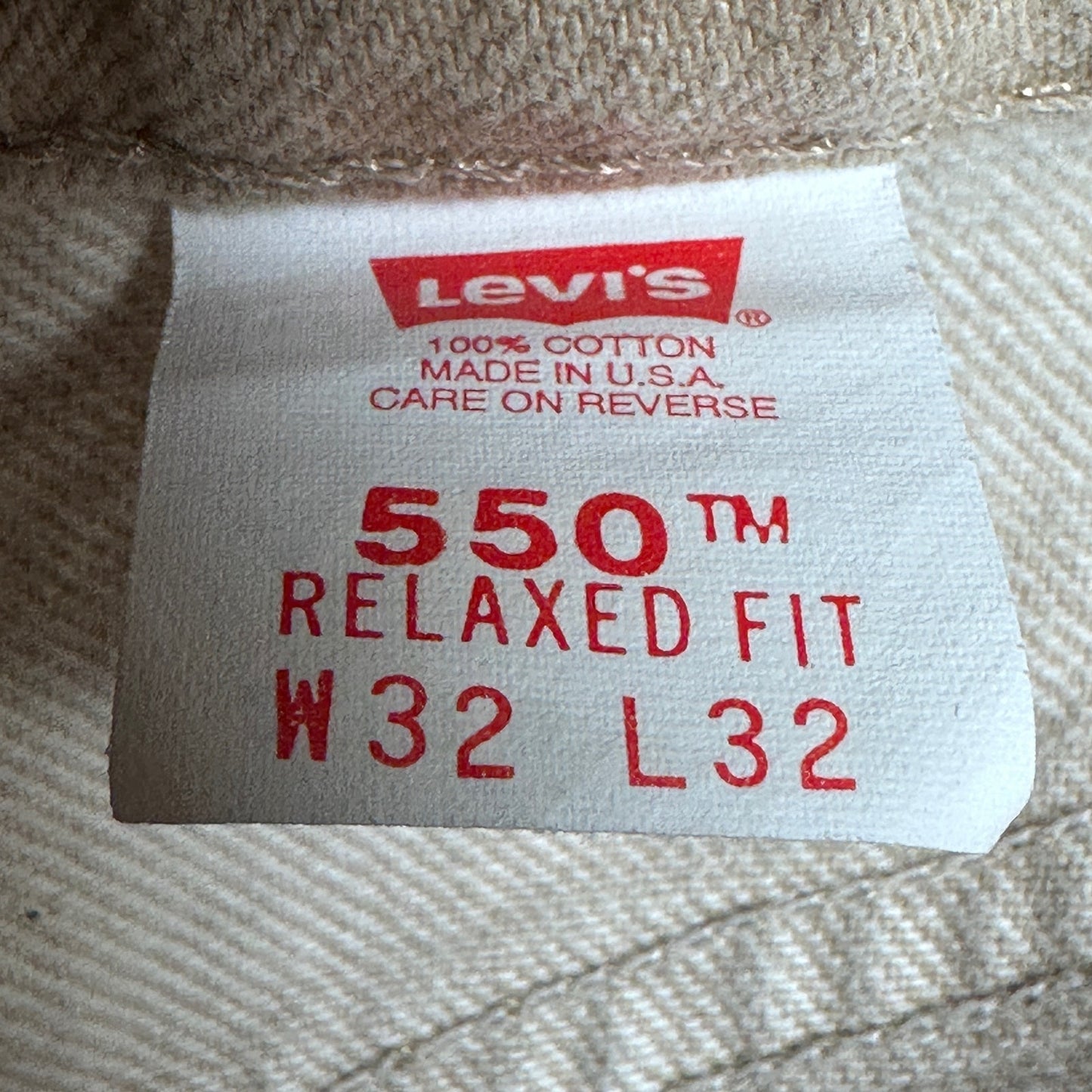 Vintage Levi’s 550 Orange Tab Tan Denim