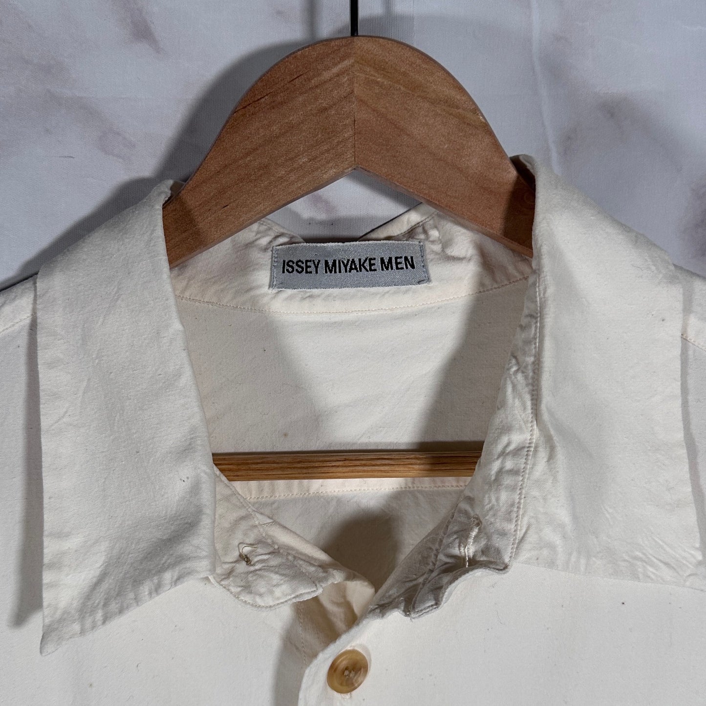 Issey Miyake Men Cream Button-Up Shirt