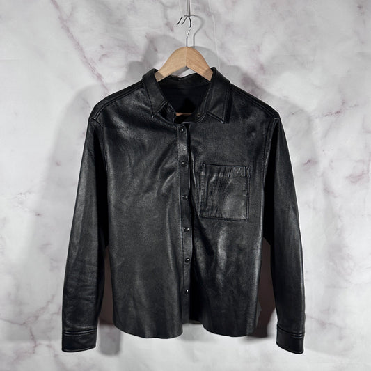 Los Angeles Apparel Black Leather Button Up