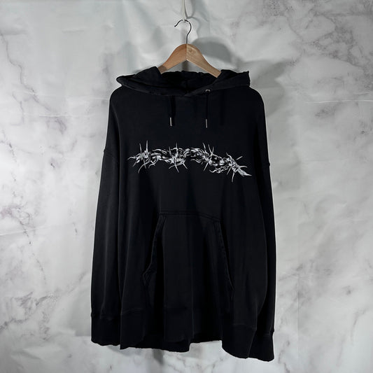 Givenchy Oversized Barbed Wire Black Logo Hoodie