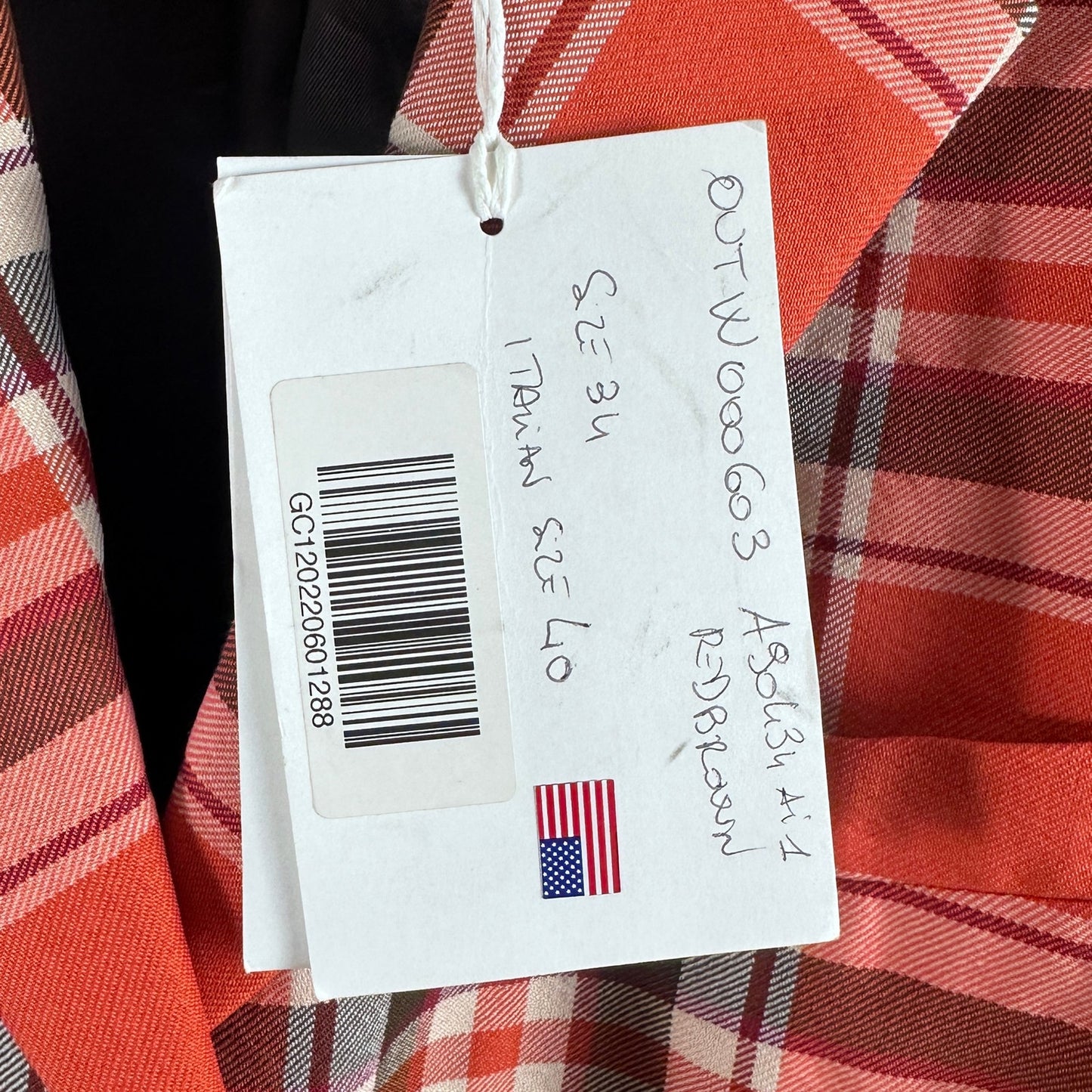 Acne Studios Red Belted Checked Coat