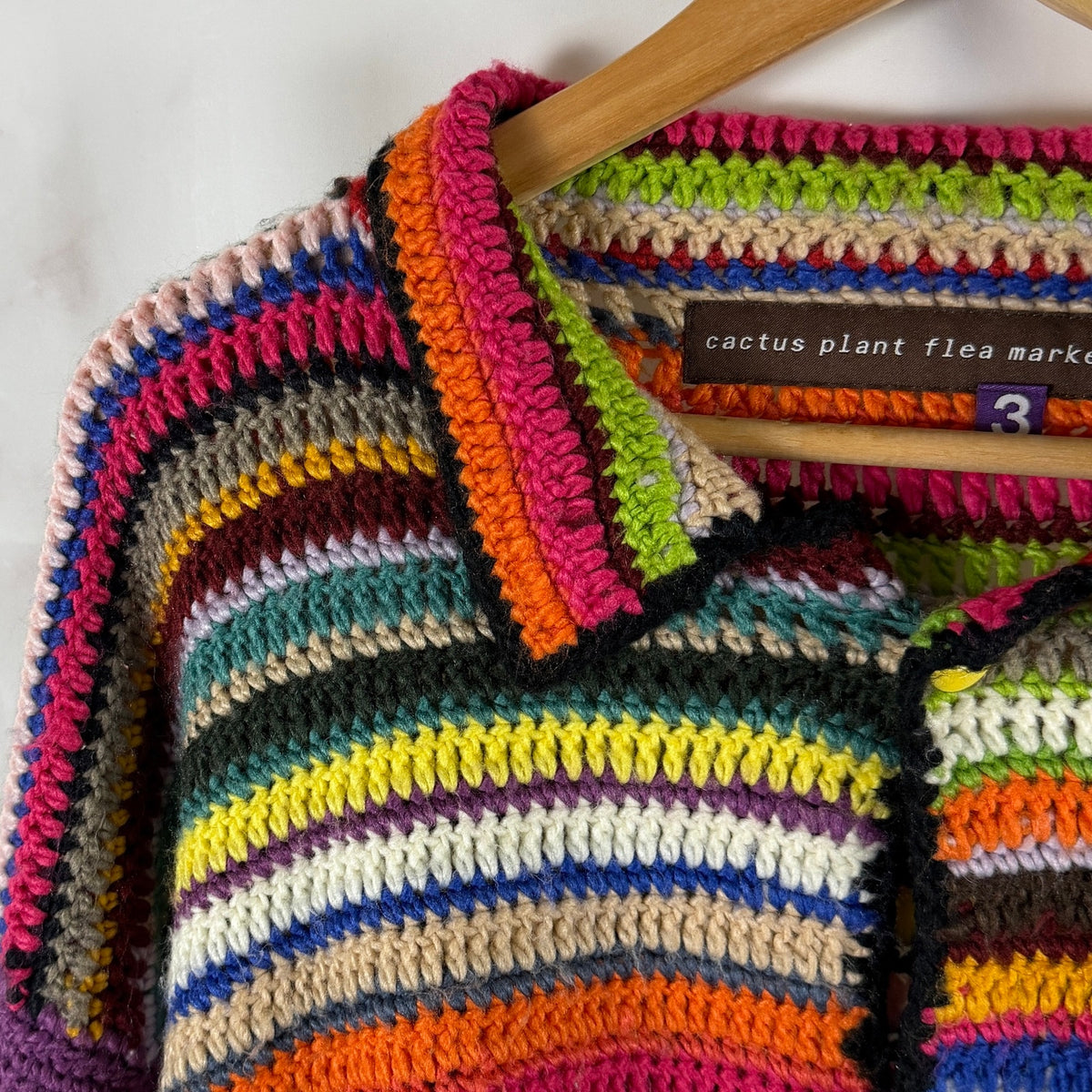 Cactus Plant Flea Market Crochet Knit Cardigan