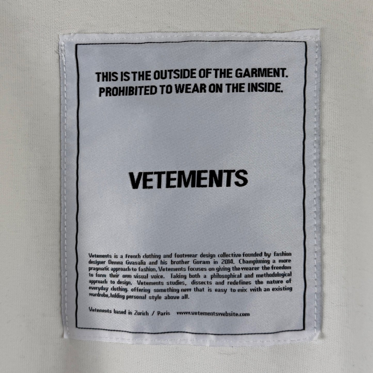 Vetements DHL Inside Out White Label Tee