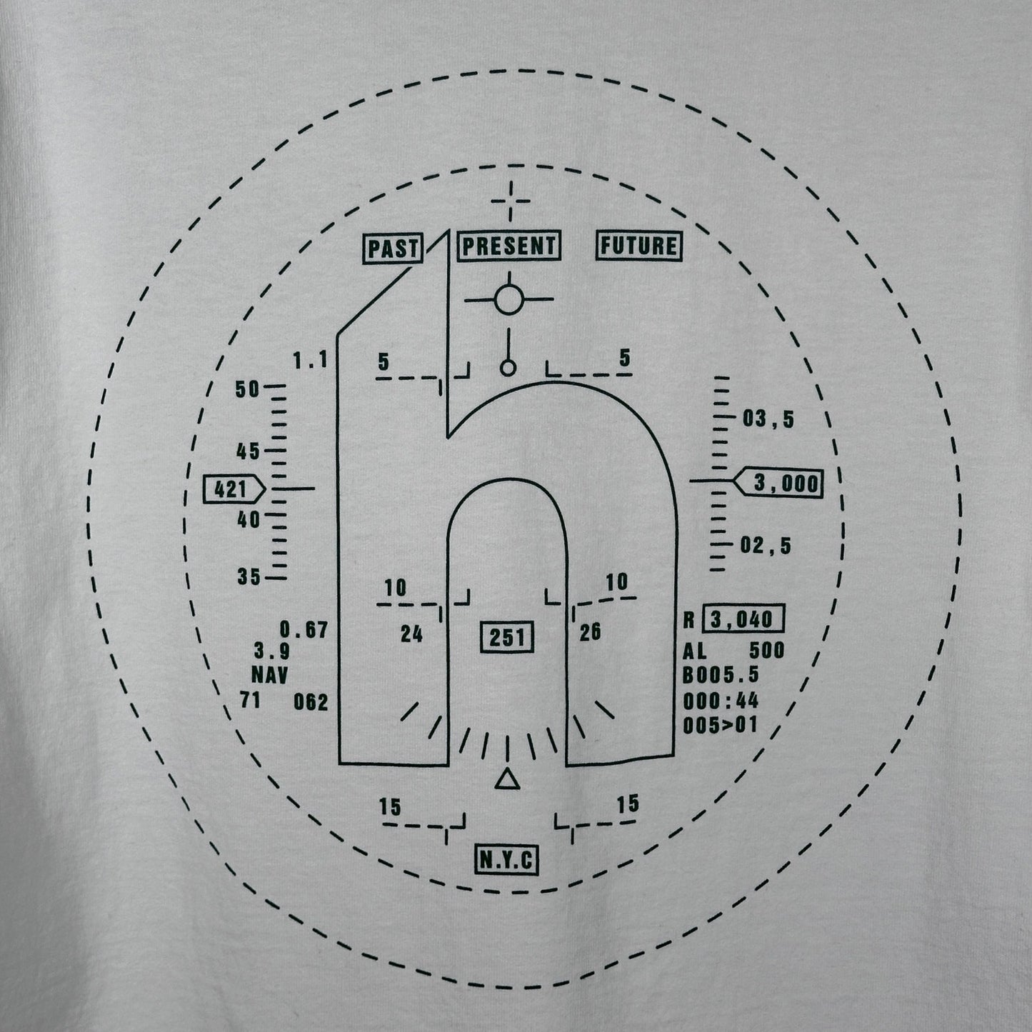 Hidden NY White/Green Navigation Tee