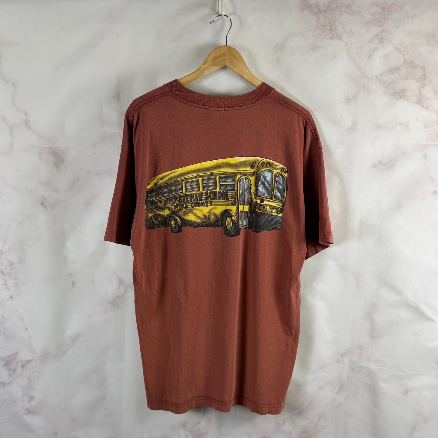 Vintage 90s Limp Bizkit School Bus Duval County Clay Tee