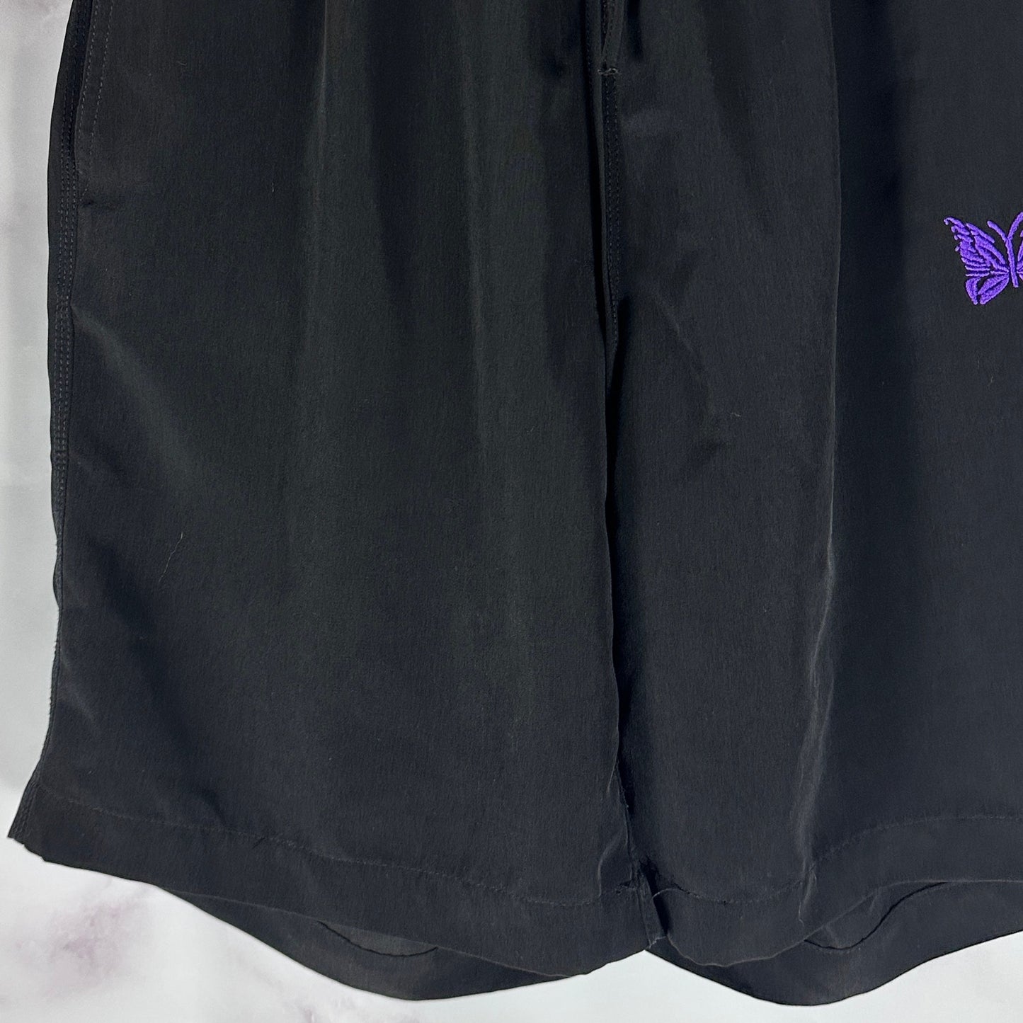 Needles Black Butterfly Shorts