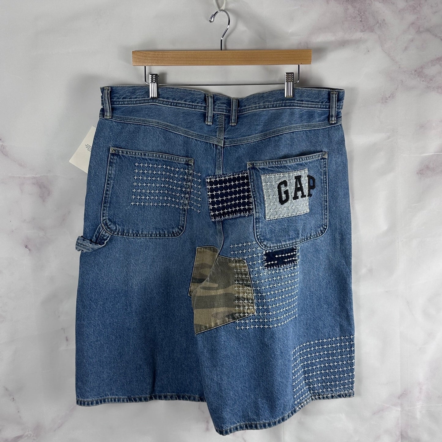 Sean Wotherspoon x Gap Boro Patchwork Baggy Denim Shorts